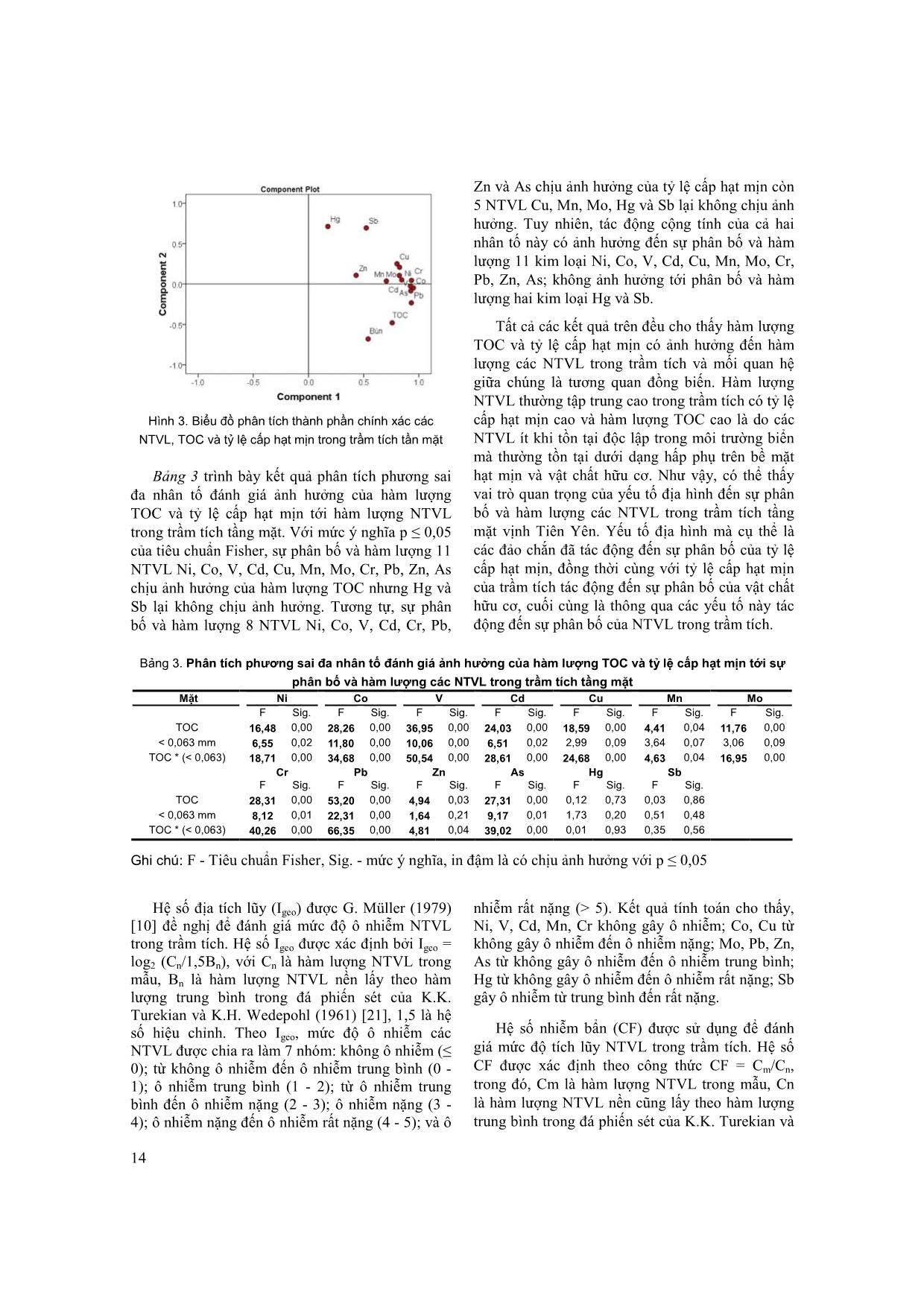Đặc điểm phân bố các nguyên tố vi lượng trong trầm tích tầng mặt vịnh Tiên Yên trang 5
