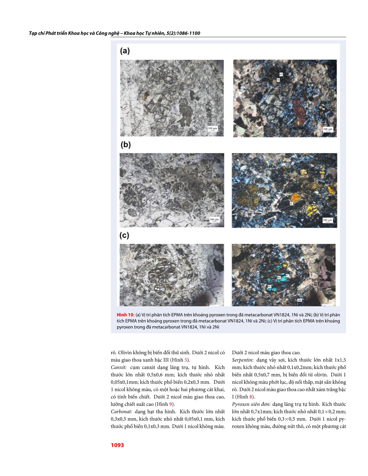 Đặc điểm thành phần khoáng vật trong đá metacarbonat khu vực Sa Thầy, Kon Tum và khả năng ứng dụng của metacarbonat trong đá mỹ nghệ trang 8
