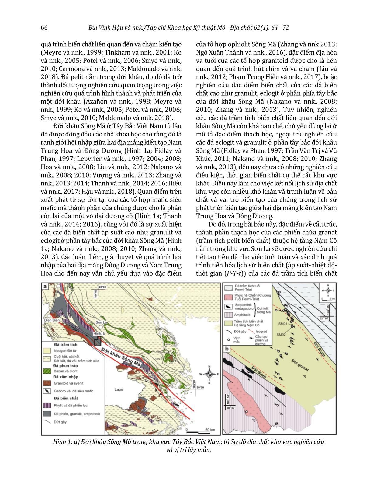 Đặc điểm thành phần thạch học và cấu trúc các đá phiến chứa granat của hệ tầng Nậm Cô, khu vực Sơn La, đới khâu Sông Mã, Tây Bắc Việt Nam trang 3