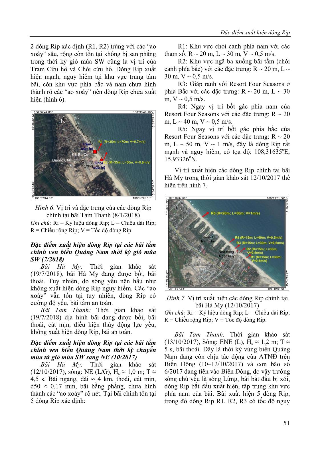 Đặc điểm xuất hiện dòng Rip (Rip current) tại bãi tắm Hà My (Điện Bàn), Tam Thanh (Tam Kỳ) tỉnh Quảng Nam trang 9