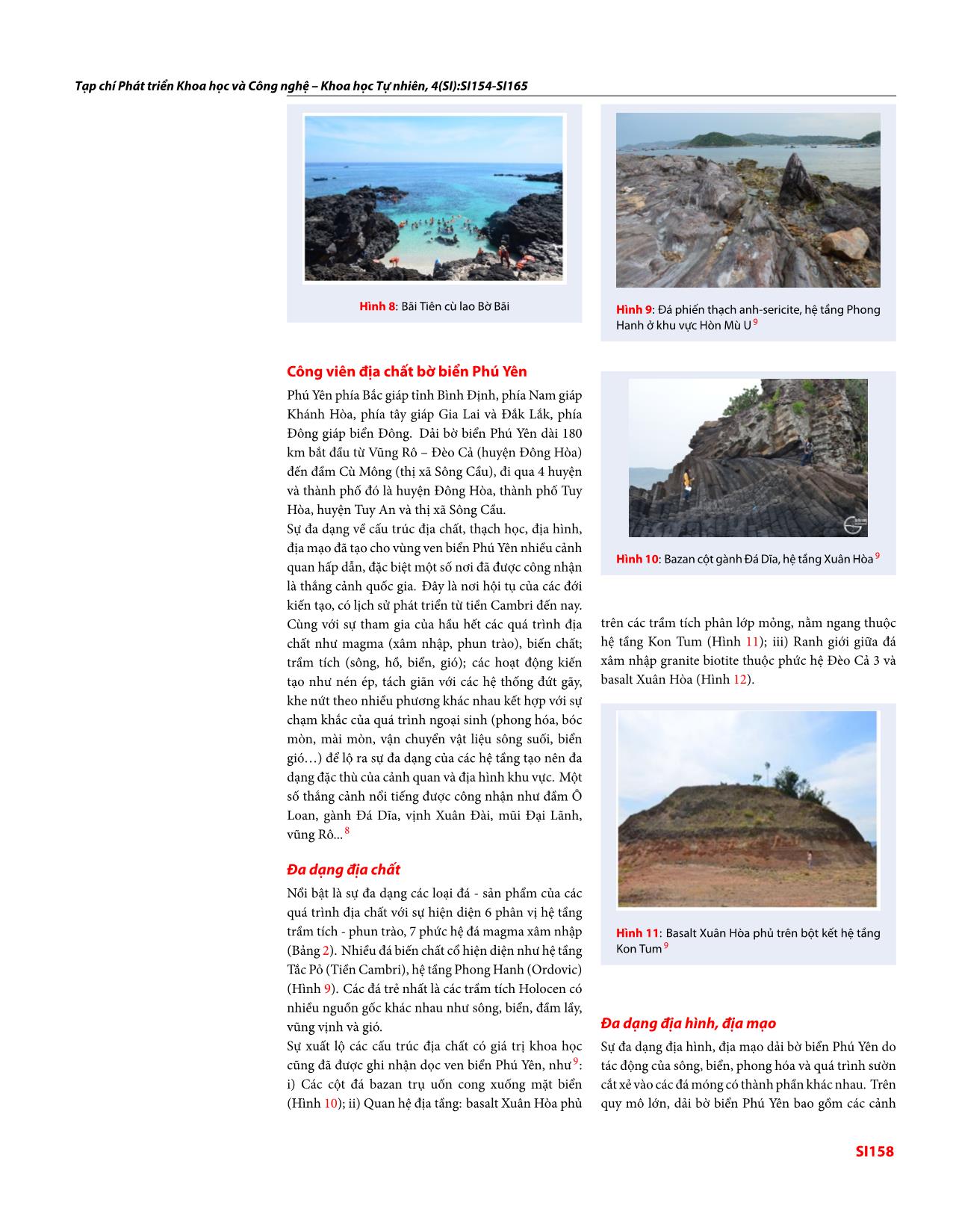 Đặc thù địa học tại các công viên địa chất tiềm năng thuộc dải ven biển Nam Trung bộ, Việt Nam trang 5