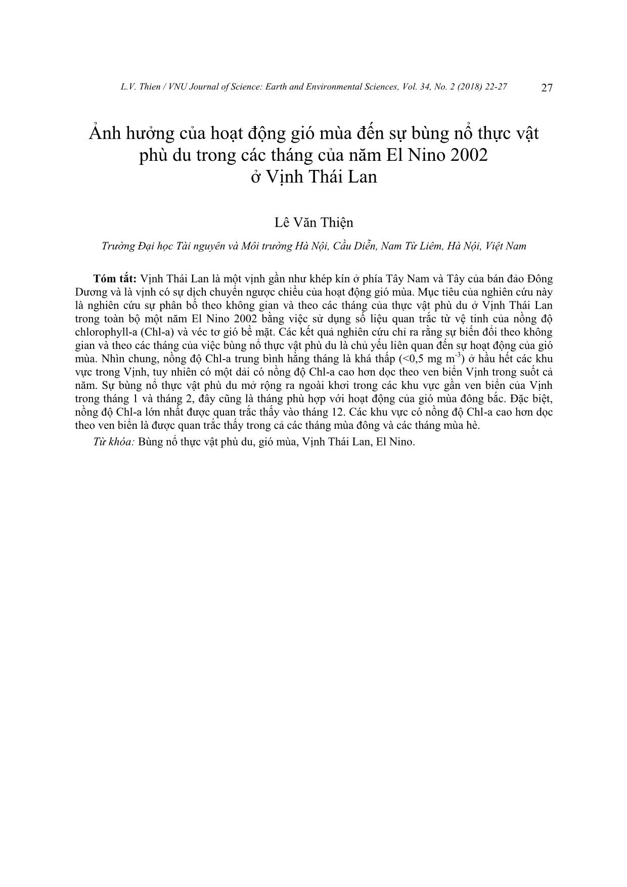 Effects of Monsoon Activity on Monthly Phytoplankton Blooms in the Gulf of Thai Land in El Nino Year 2002 trang 6