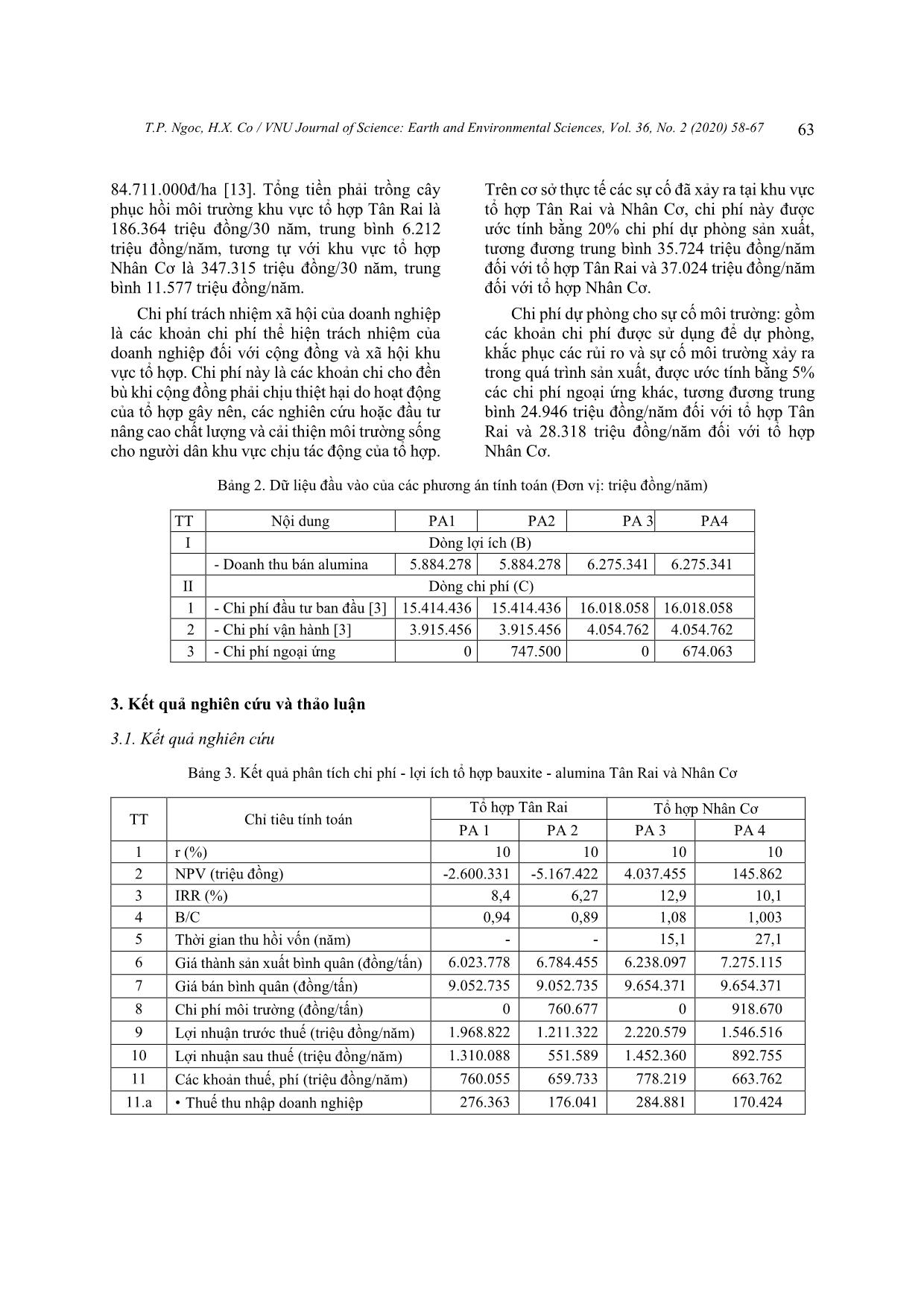 Phân tích chi phí - Lợi ích mở rộng hoạt động khai thác, chế biến khoáng sản bauxite Tây Nguyên trang 6