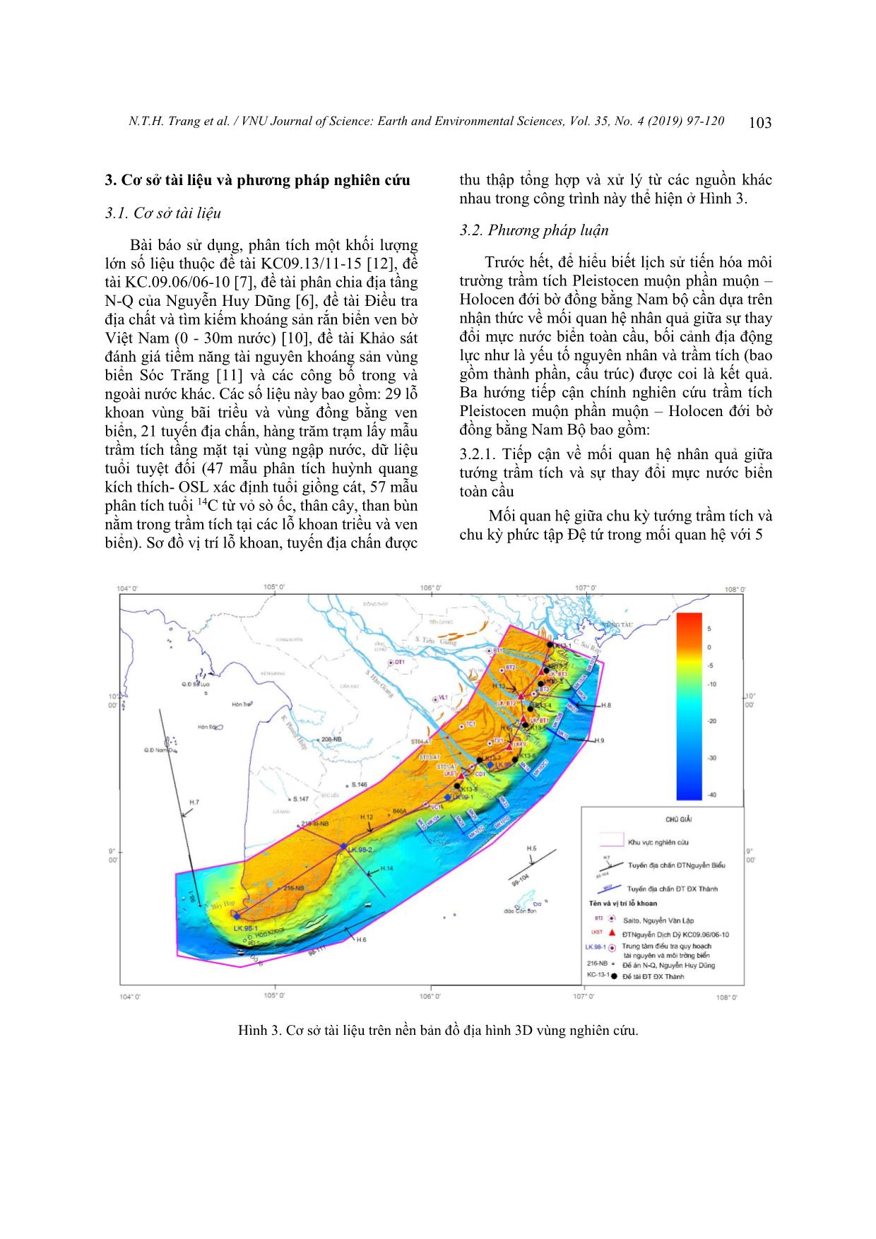 Tiến hóa trầm tích Pleistocen muộn-holocen đới bờ đồng bằng Nam Bộ và sự ghép nối đồng bằng triều bán đảo Cà Mau với đồng bằng châu thổ sông Mê Kông trong Holocen giữa-muộn trang 7