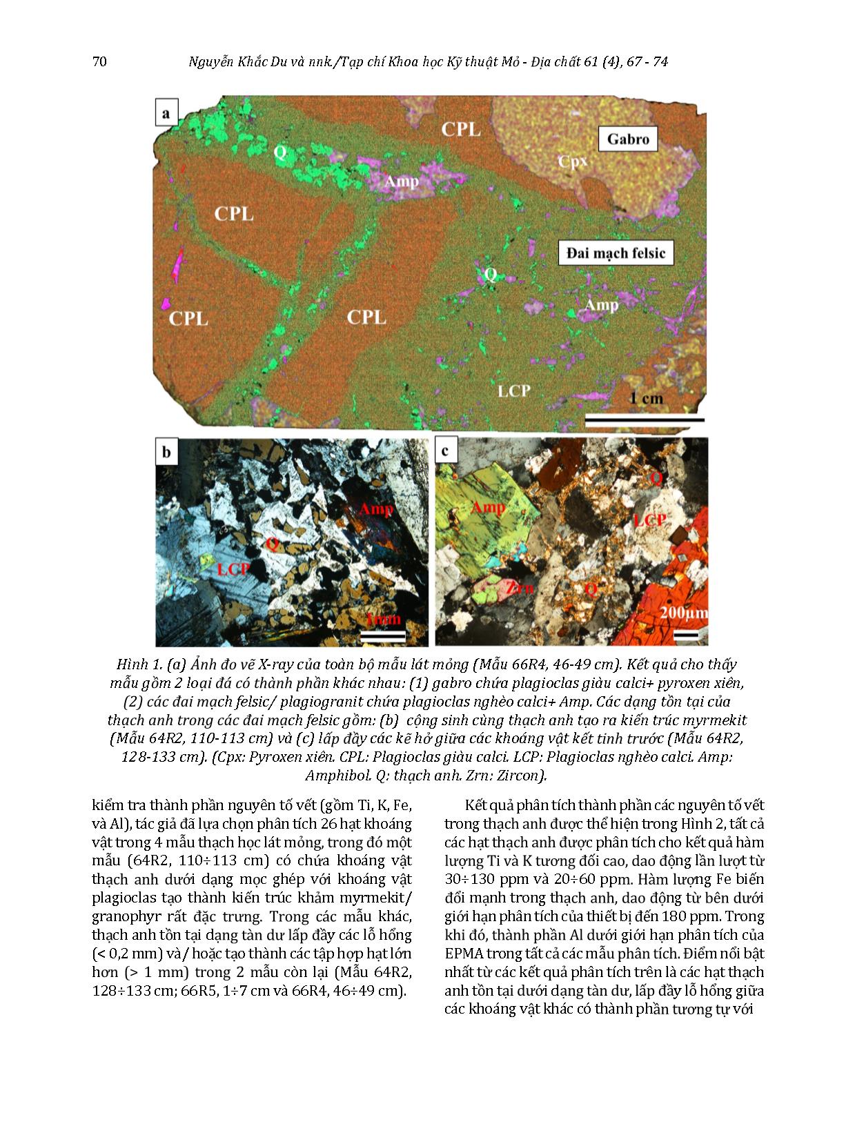 Luận bàn về đặc điểm, nguồn gốc và cơ chế thành tạo khoáng vật thạch anh của đai mạch felsic trong lớp vỏ dưới gabro thuộc kiểu vỏ đại dương thực thụ, ví dụ từ lỗ khoan U1473A trang 4