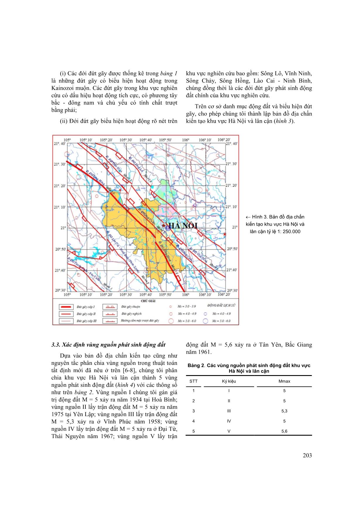 Đánh giá độ nguy hiểm động đất khu vực thành phố Hà Nội và lân cận trên cơ sở thuật toán tất định mới trang 4