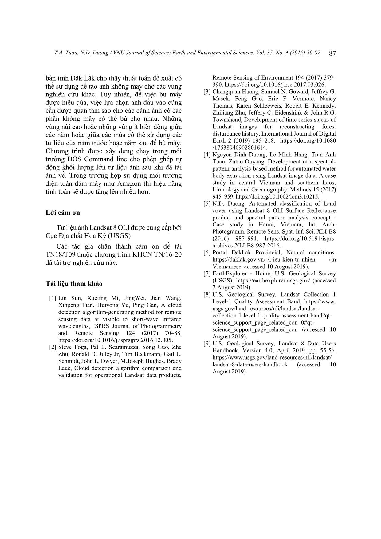 Tạo ảnh không mây phục vụ phân loại lớp phủ với tư liệu Landsat đa thời gian-Nghiên cứu thử nghiệm tại tỉnh Đắk Lắk trang 8