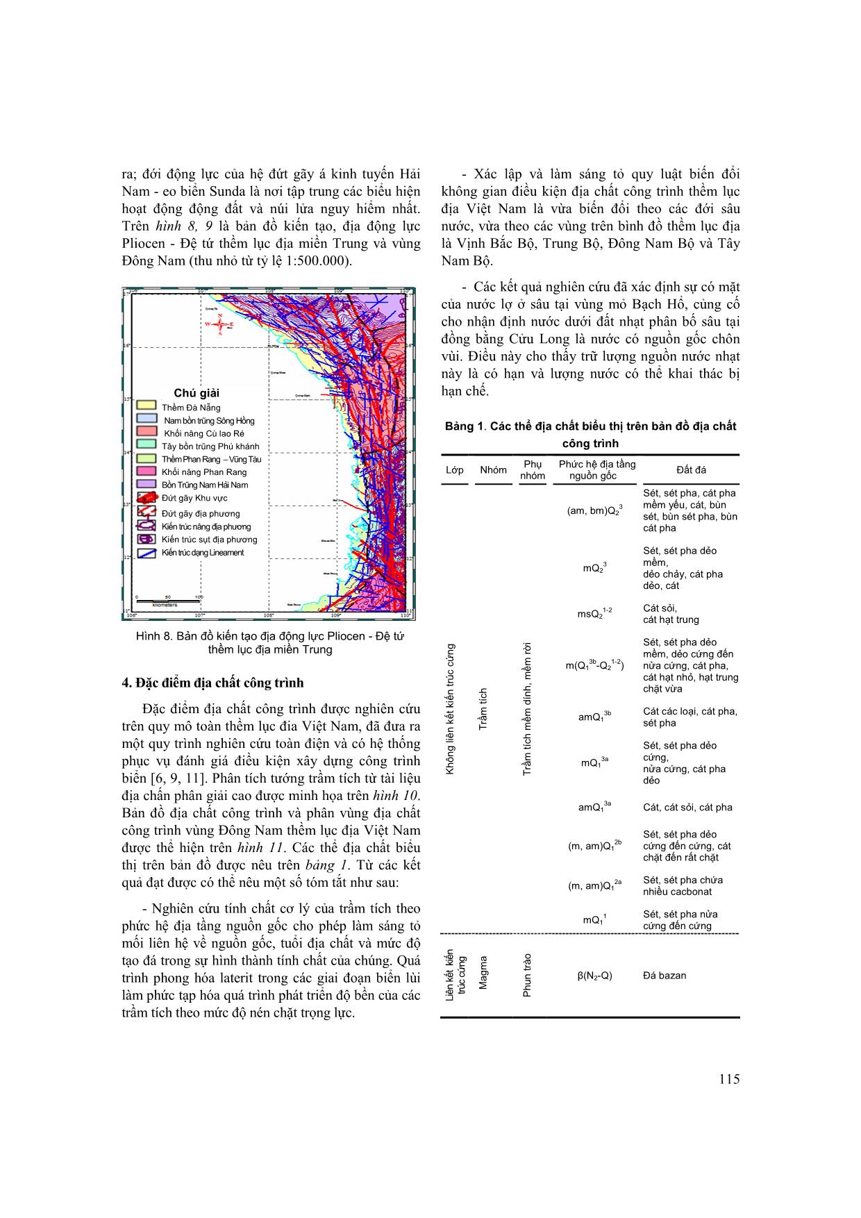 Một số đặc điểm địa chất pliocen - đệ tứ, địa chất công trình khu vực miền Trung và Đông Nam thềm lục địa Việt Nam trang 7