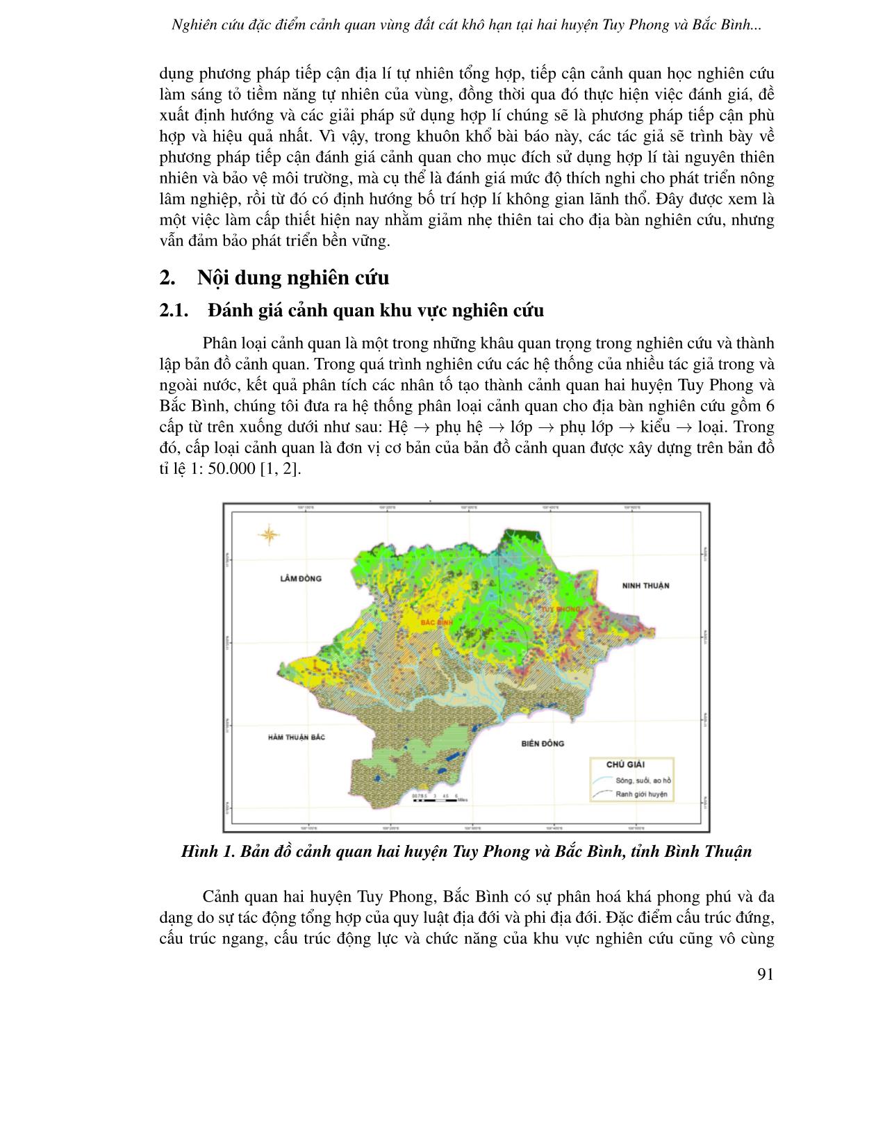 Nghiên cứu đặc điểm cảnh quan vùng đất cát khô hạn tại hai huyện Tuy Phong và Bắc Bình tỉnh Bình Thuận nhằm phục vụ sử dụng đất bền vững trang 2