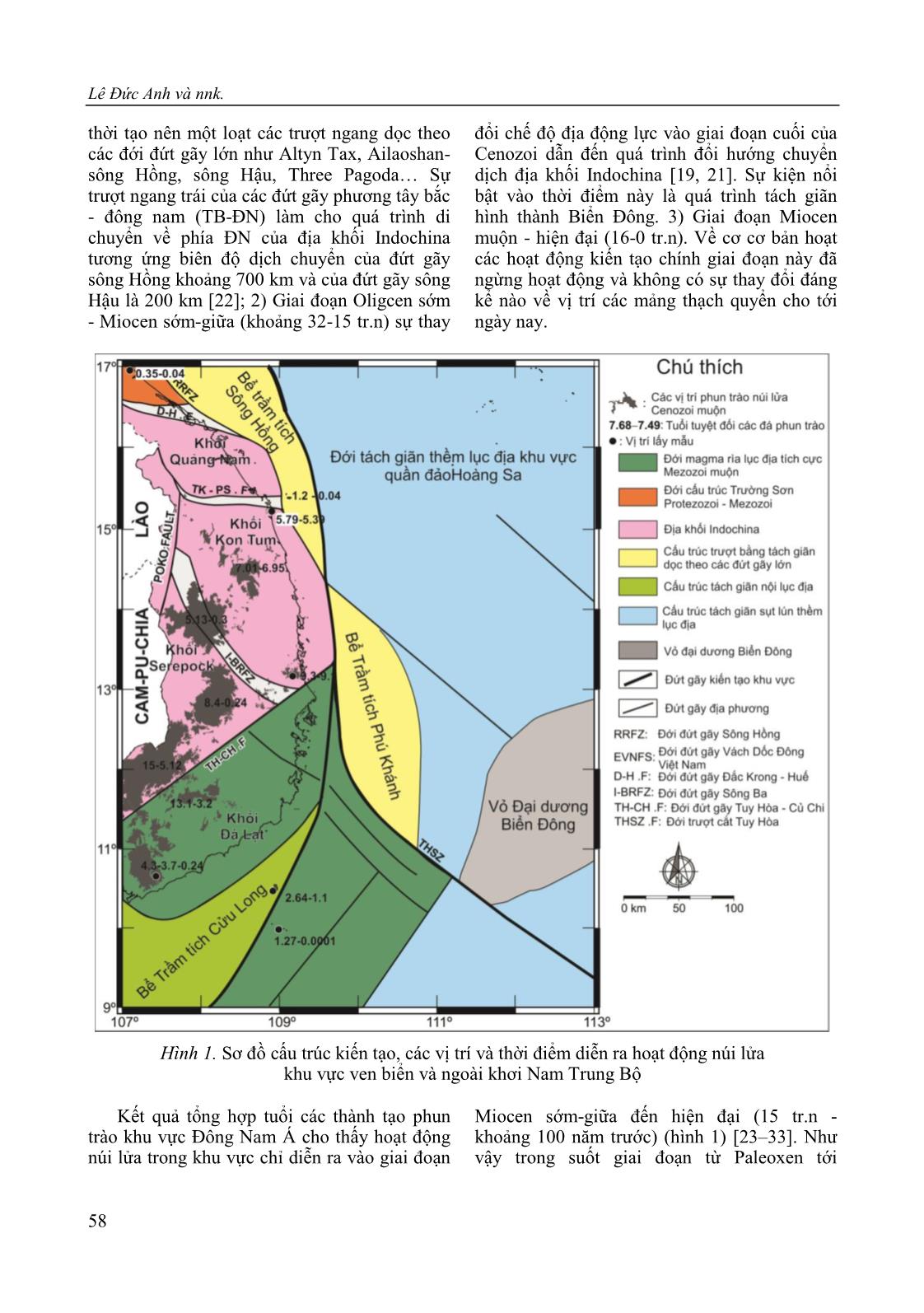 Nghiên cứu phát triển phương pháp tính thành phần hóa học dung thể magma basalt nguyên thủy giai đoạn Cenozoi khu vực ven biển và ngoài khơi Nam Trung Bộ trang 4