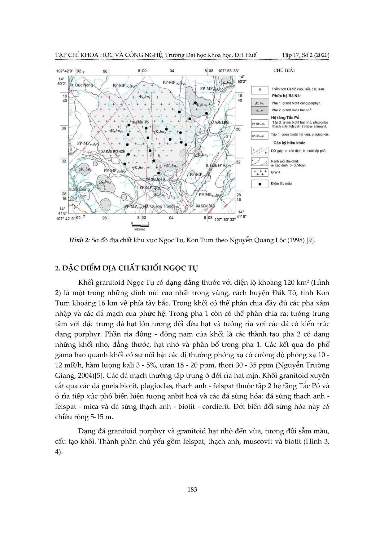 Nghiên cứu tiềm năng sinh khoáng của granitoid khối Ngọc Tụ, Kon Tum trang 3