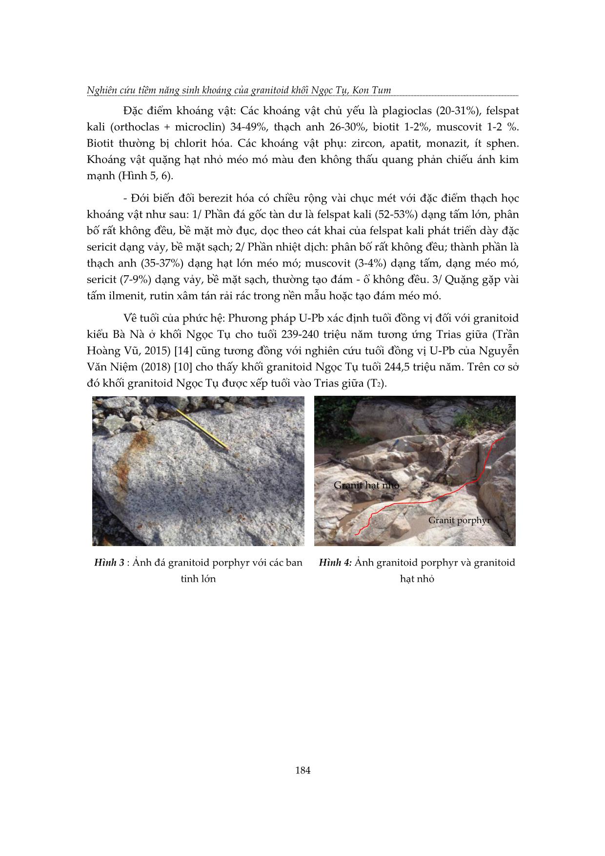 Nghiên cứu tiềm năng sinh khoáng của granitoid khối Ngọc Tụ, Kon Tum trang 4