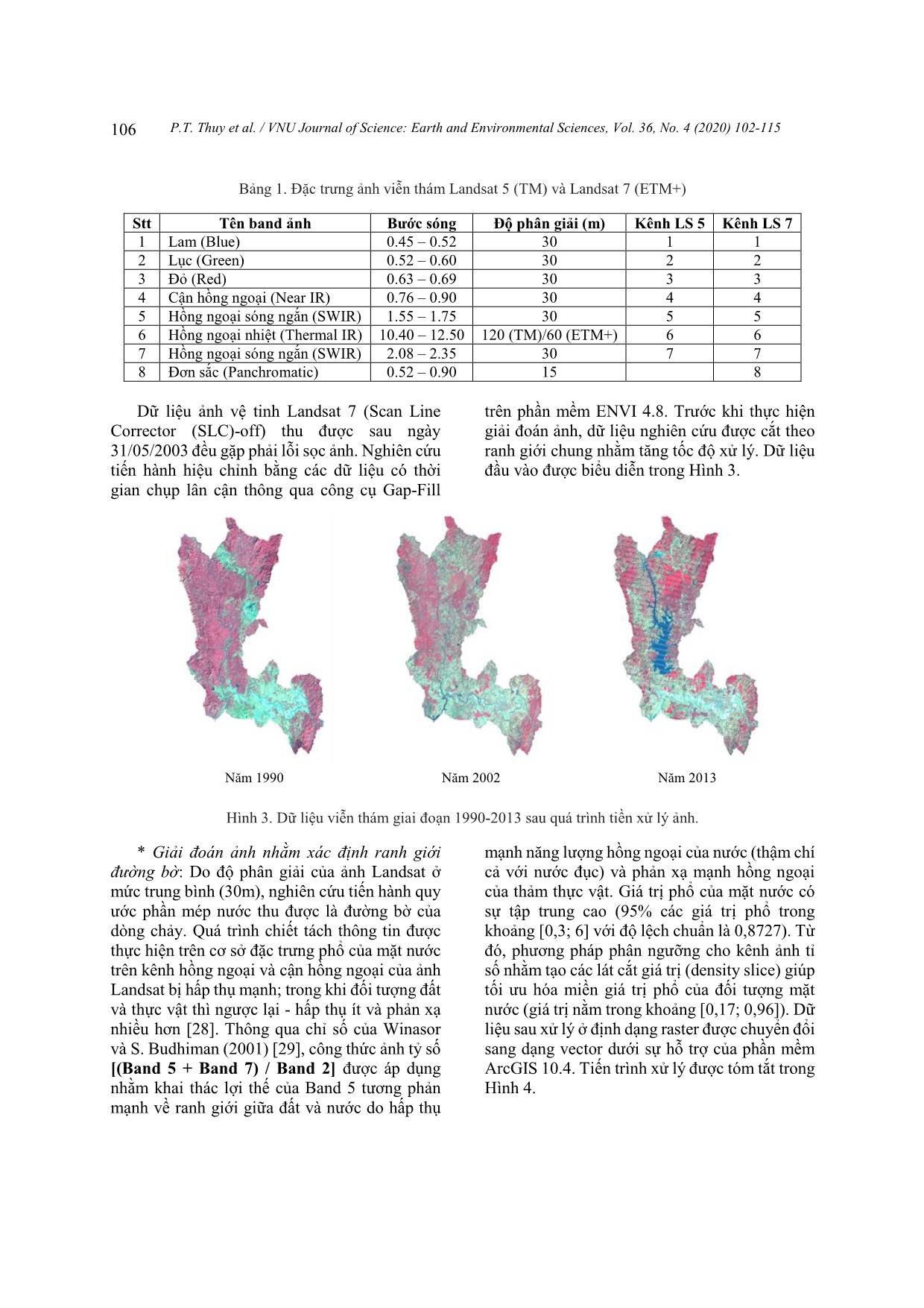 Nghiên cứu xác định biến động đường bờ thượng lưu sông Sê San, tỉnh Kontum trên cơ sở phân tích dữ liệu viễn thám đa thời gian trang 5
