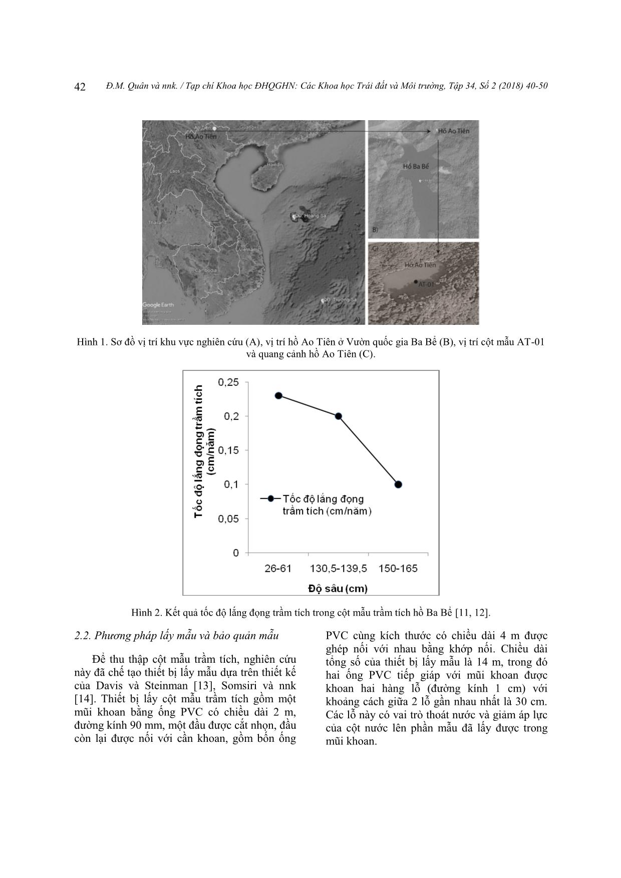Phục hồi điều kiện cổ môi trường khu vực hồ Ao Tiên, Vườn Quốc gia Ba Bể bằng phương pháp phân tích đồng vị bền trang 3