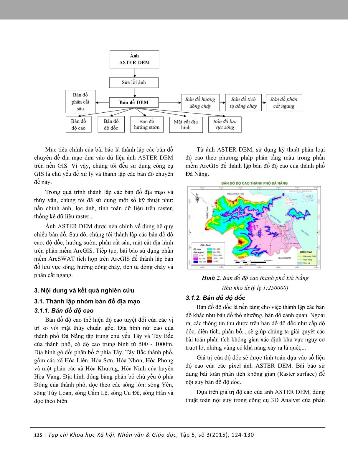 Phương pháp thành lập một số bản đồ địa mạo và thủy văn thành phố Đà Nẵng bằng ảnh viễn thám phục vụ dạy học và nghiên cứu trang 2