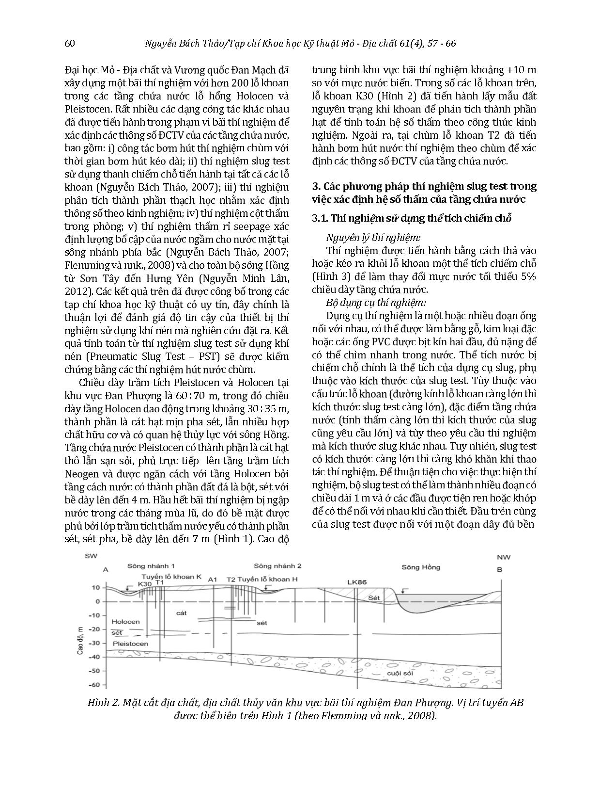 So sánh các phương pháp thí nghiệm slug test trong xác định hệ số thấm cho tầng Holocen vùng Đan Phượng trang 4
