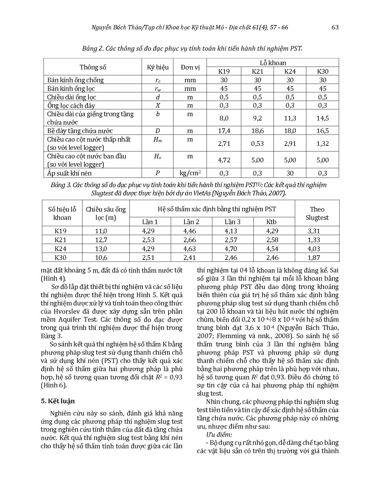 So sánh các phương pháp thí nghiệm slug test trong xác định hệ số thấm cho tầng Holocen vùng Đan Phượng trang 7