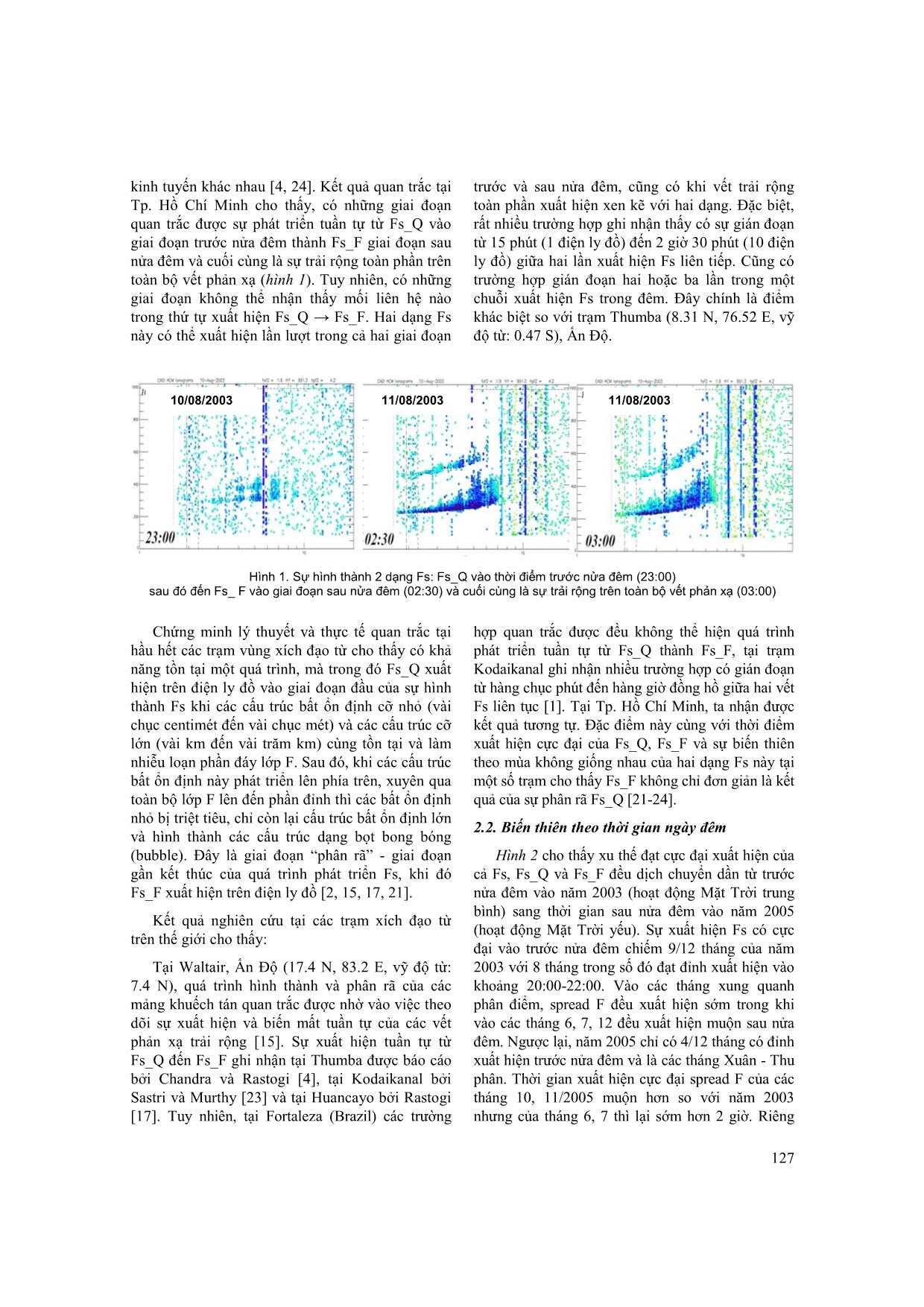 So sánh sự xuất hiện của Spread F xích đạo từ trong năm mặt trời hoạt động trung bình (2003) và hoạt động yếu (2005) trang 2