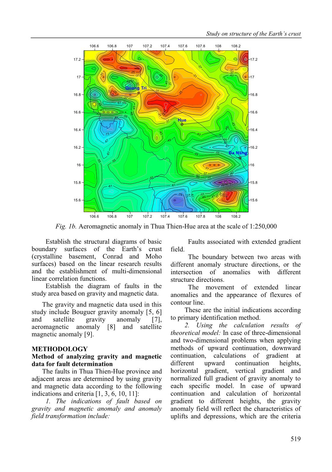 Study on structure of the Earth’s crust in Thua Thien-Hue province and adjacent areas by using gravity and magnetic data in combination trang 3