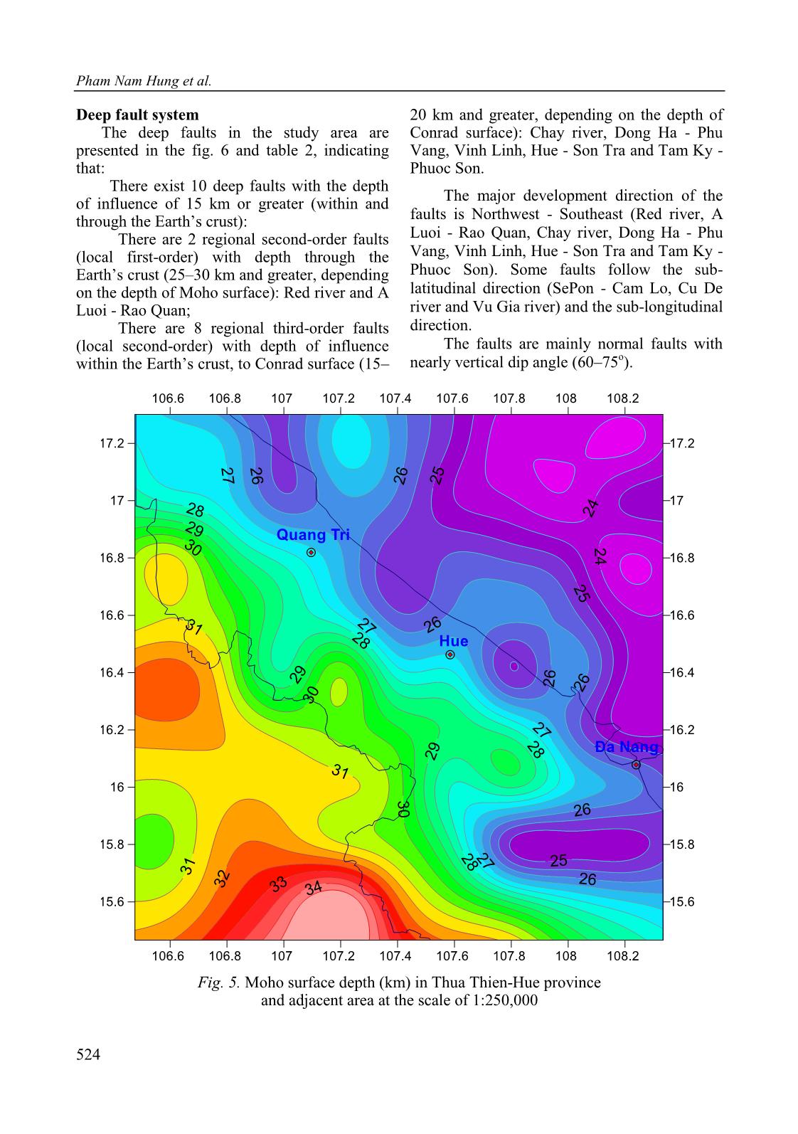 Study on structure of the Earth’s crust in Thua Thien-Hue province and adjacent areas by using gravity and magnetic data in combination trang 8