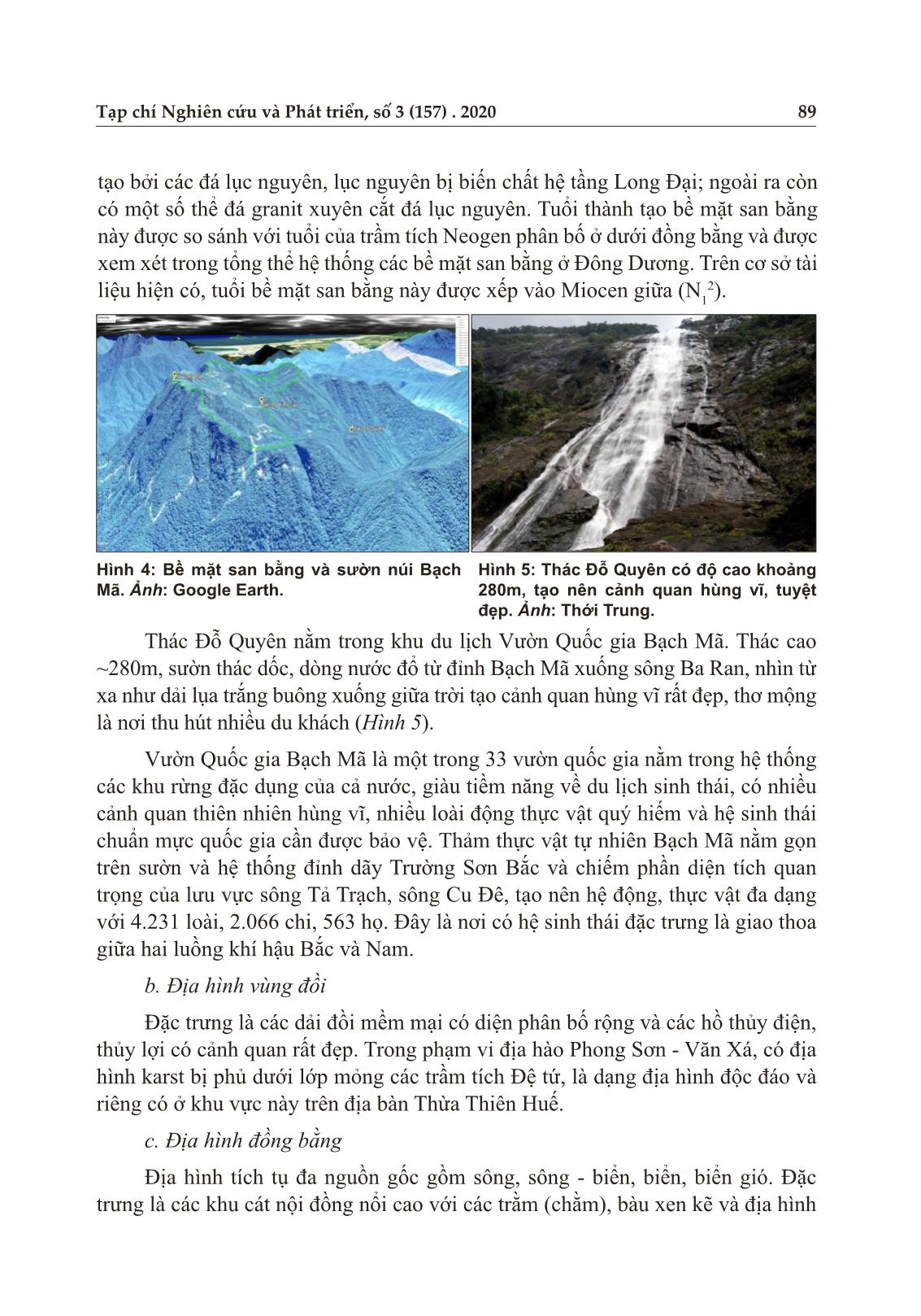 Sự đa dạng về địa chất, địa mạo và sinh học vùng Tam Giang - Bạch mã: cơ sở xây dựng công viên địa chất cho tỉnh Thừa Thiên Huế trang 6