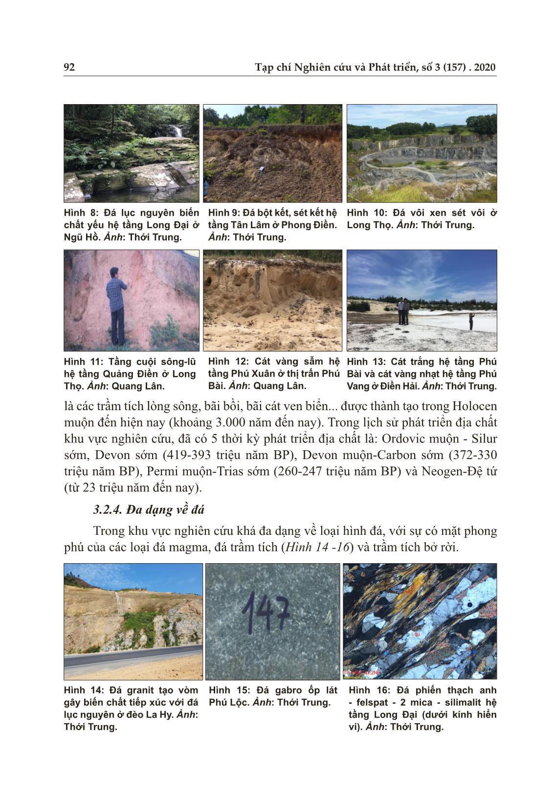 Sự đa dạng về địa chất, địa mạo và sinh học vùng Tam Giang - Bạch mã: cơ sở xây dựng công viên địa chất cho tỉnh Thừa Thiên Huế trang 9
