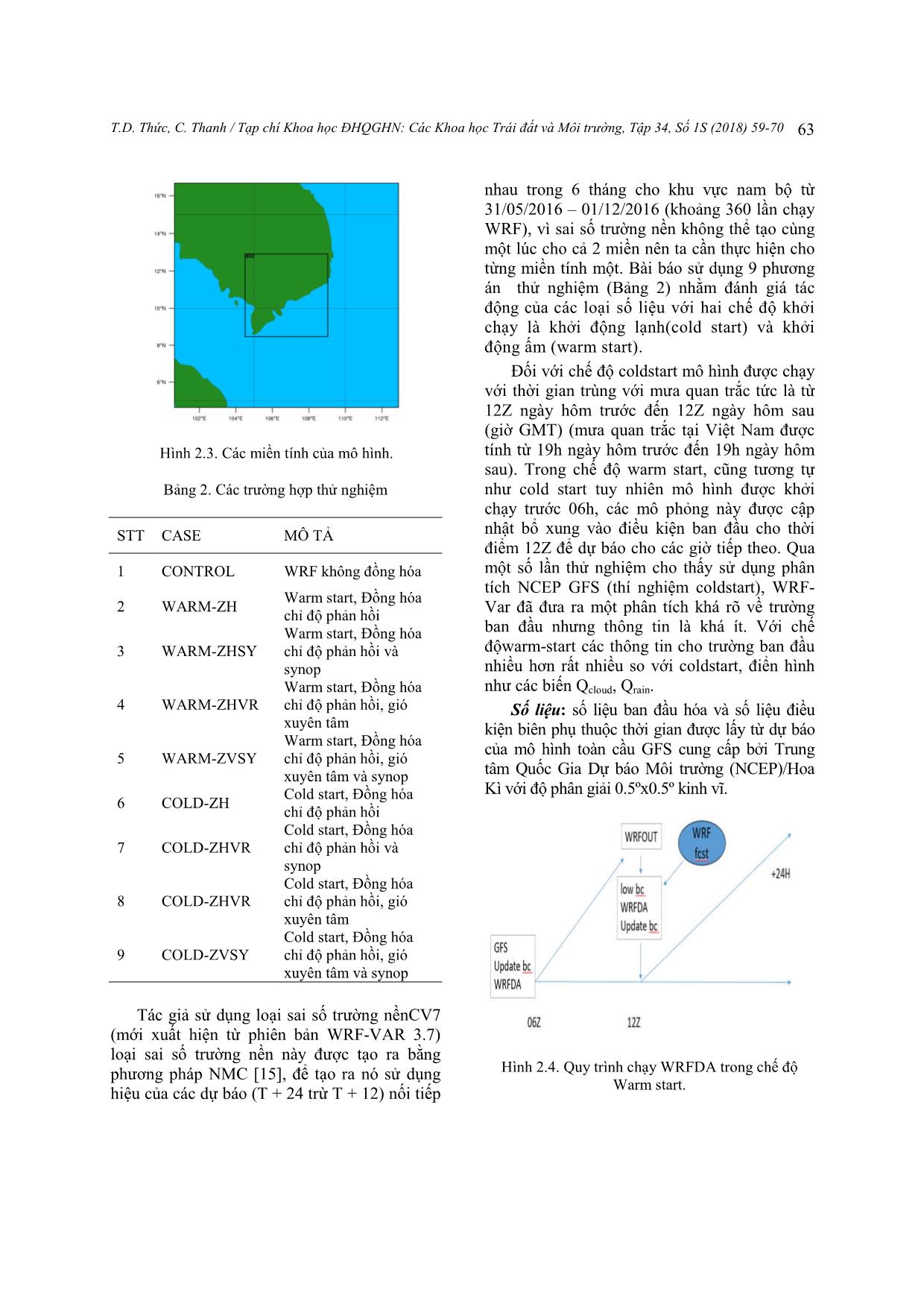 Thử nghiệm đồng hóa dữ liệu radar trong mô hình WRF để dự báo mưa lớn cho khu vực Thành phố Hồ Chí Minh trang 5