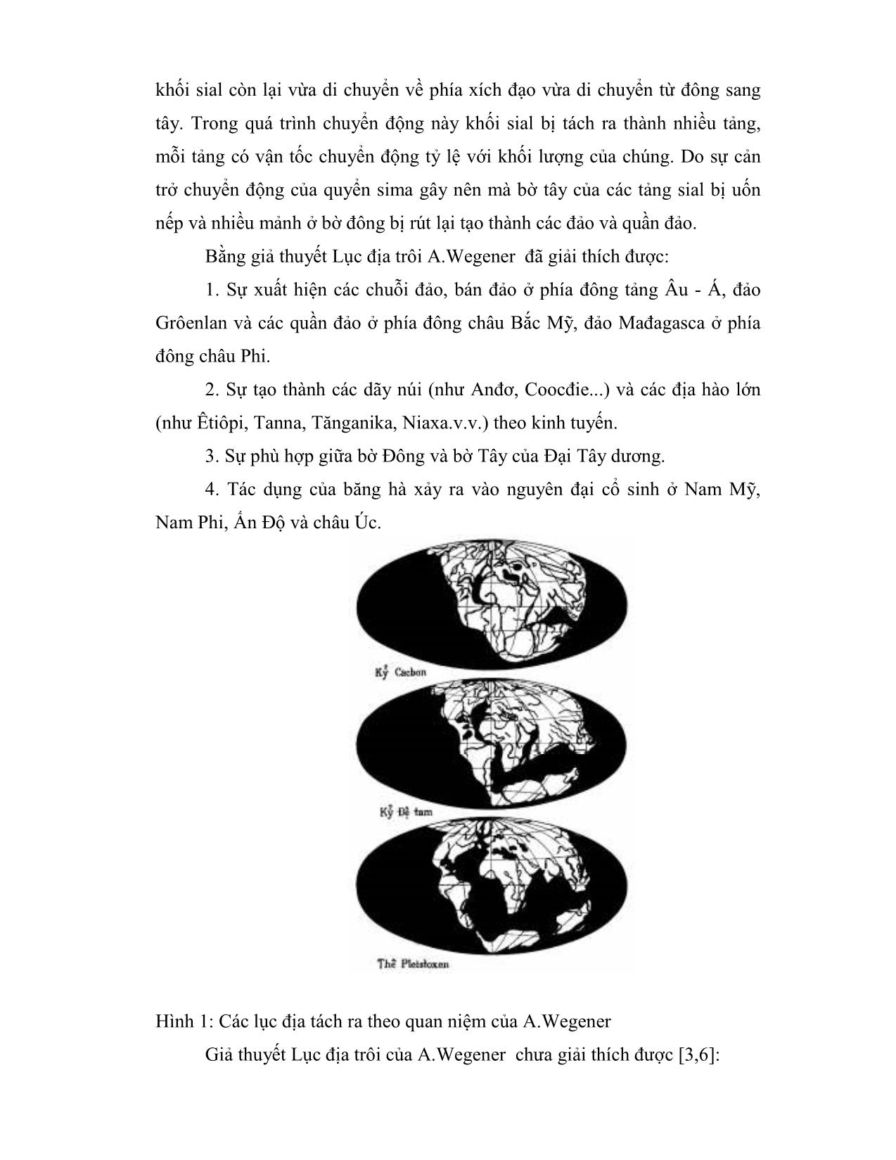 Thuyết lục địa trôi của A.Wegenervĩ đại và thuyết kiến tạo mảng hiện đại trang 3