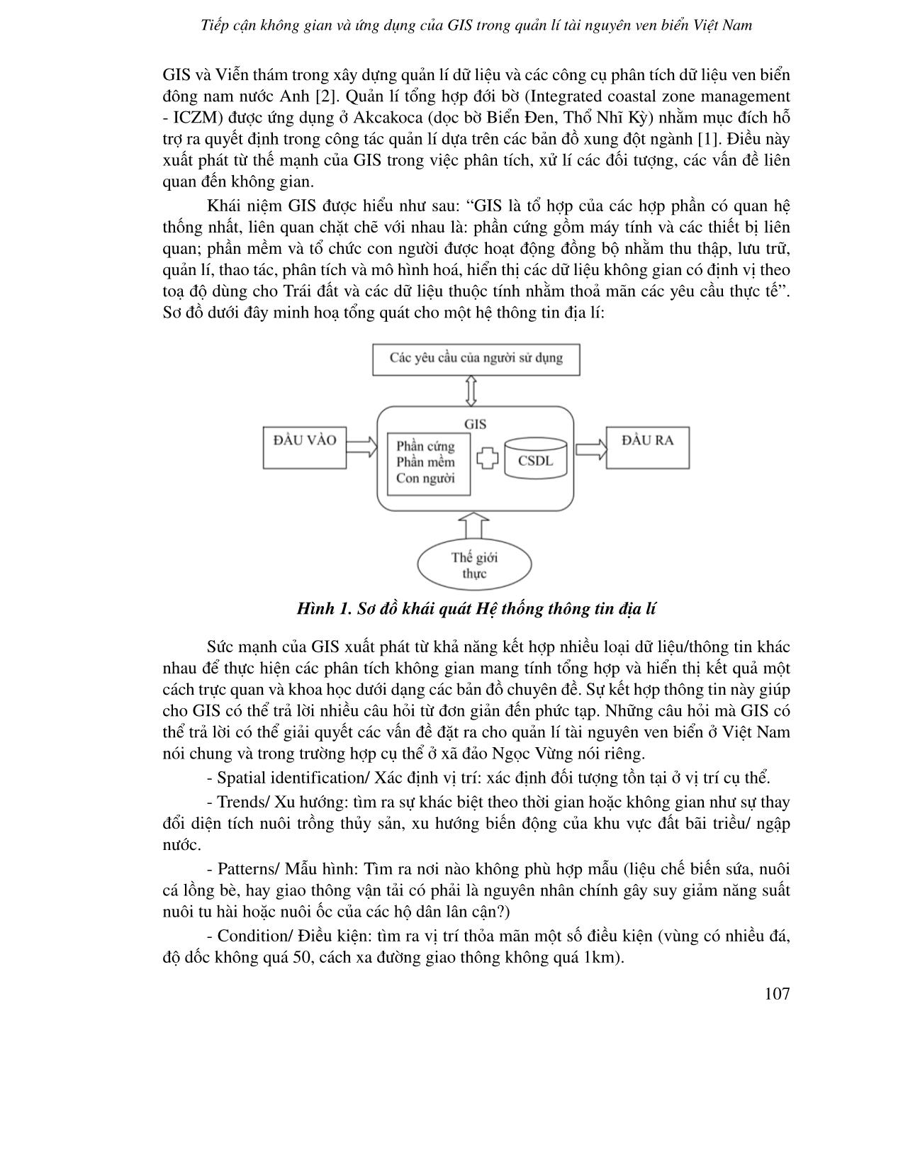 Tiếp cận không gian và ứng dụng của GIS trong quản lí tài nguyên ven biển Việt Nam trang 6