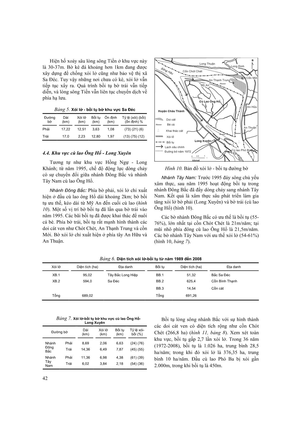 Tương quan xói lở - bồi tụ một số khu vực lòng sông Tiền, sông Hậu trang 6