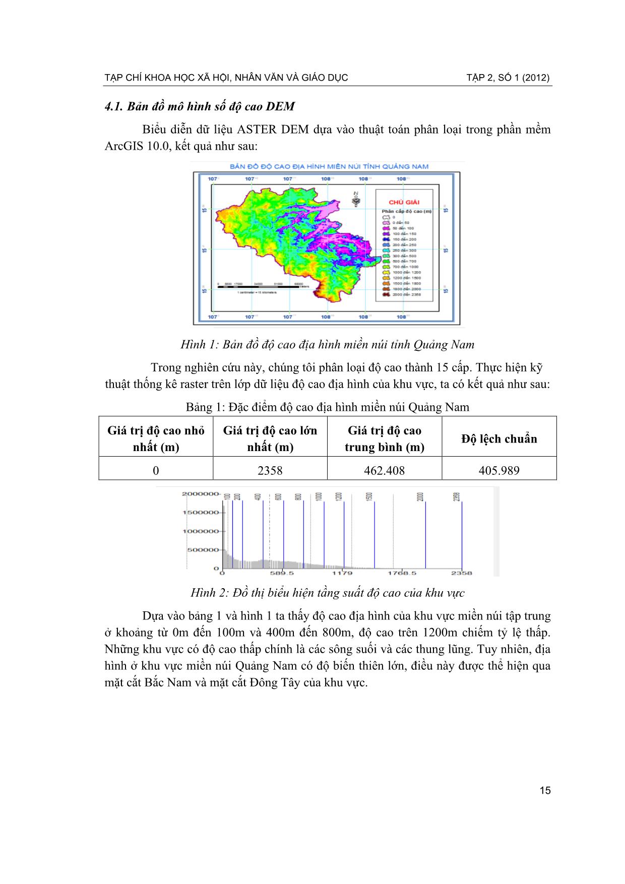 Ứng dụng ảnh aster dem thành lập một số bản đồ địa mạo trắc lượng hình thái khu vực miền núi Quảng Nam trang 4