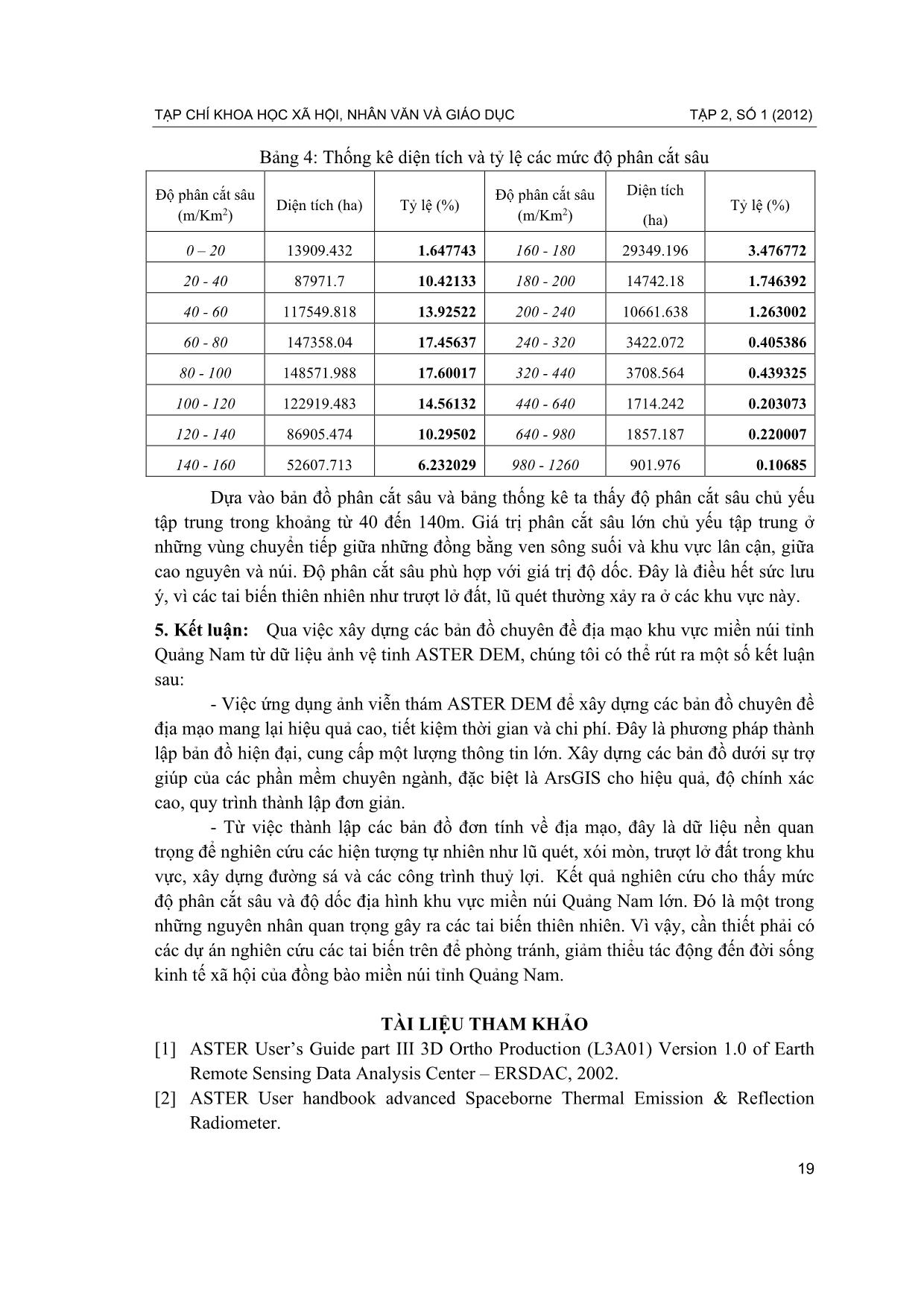 Ứng dụng ảnh aster dem thành lập một số bản đồ địa mạo trắc lượng hình thái khu vực miền núi Quảng Nam trang 8