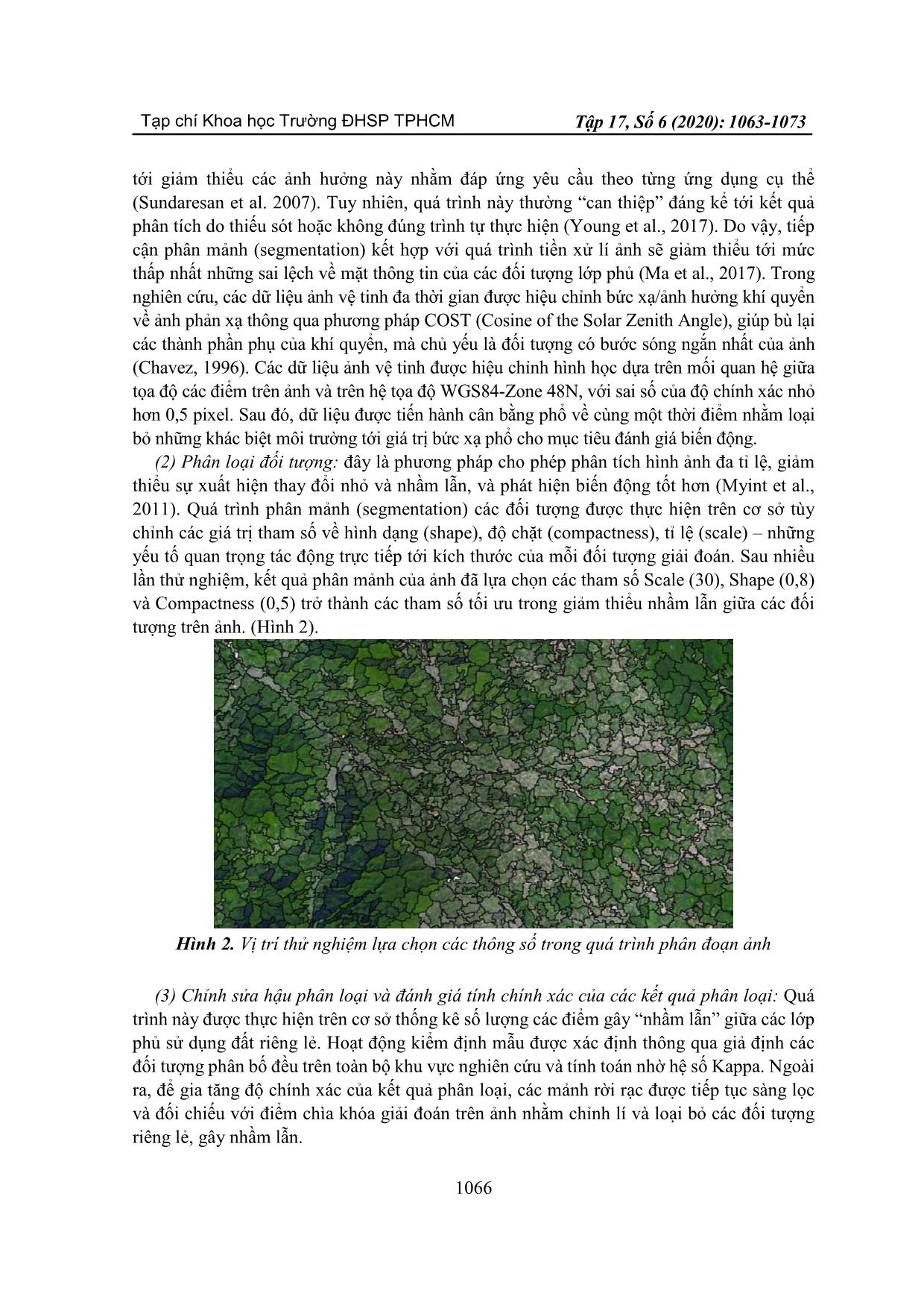 Ứng dụng viễn thám và độ đo cảnh quan trong phân tích xu thế biến động sử dụng đất khu vực huyện Văn Chấn, tỉnh Yên Bái giai đoạn 2008-2017 trang 4