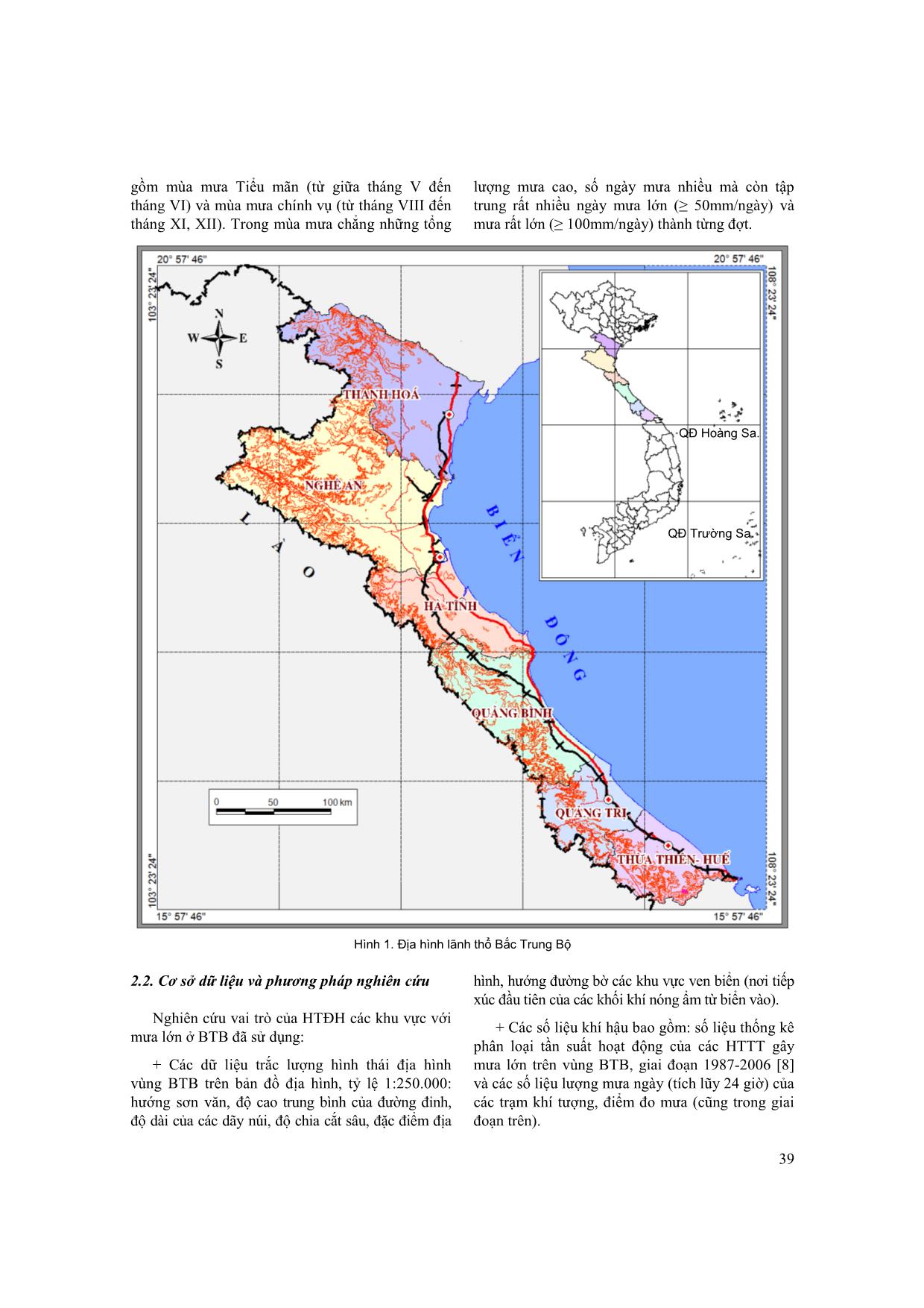 Vai trò của hình thái địa hình đối với mưa lớn ở vùng Bắc Trung Bộ và sự phân hóa giữa Bắc và Nam Đèo Ngang trang 2