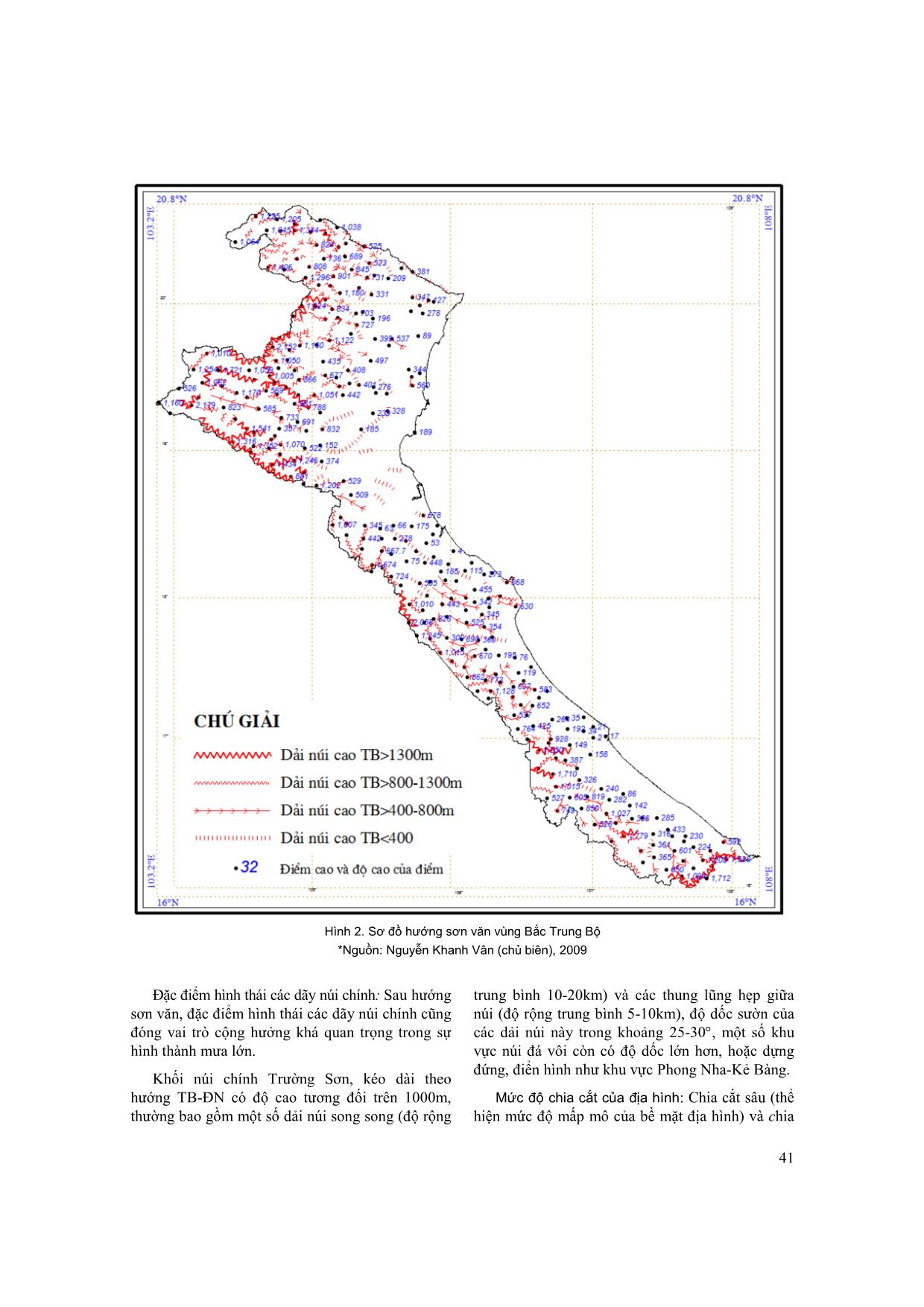 Vai trò của hình thái địa hình đối với mưa lớn ở vùng Bắc Trung Bộ và sự phân hóa giữa Bắc và Nam Đèo Ngang trang 4