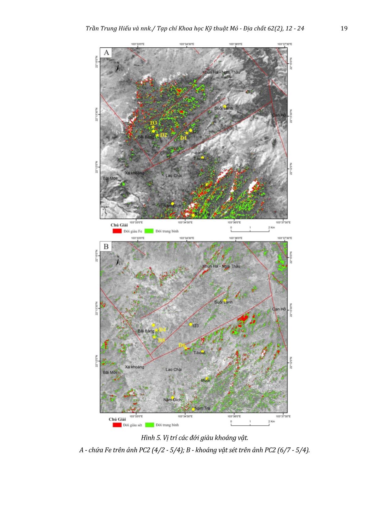 Xác định các đới biến đổi giàu khoáng vật sét và oxit sắt sử dụng ảnh Landsat 8 khu vực Pu Sam Cáp, Lai Châu trang 8