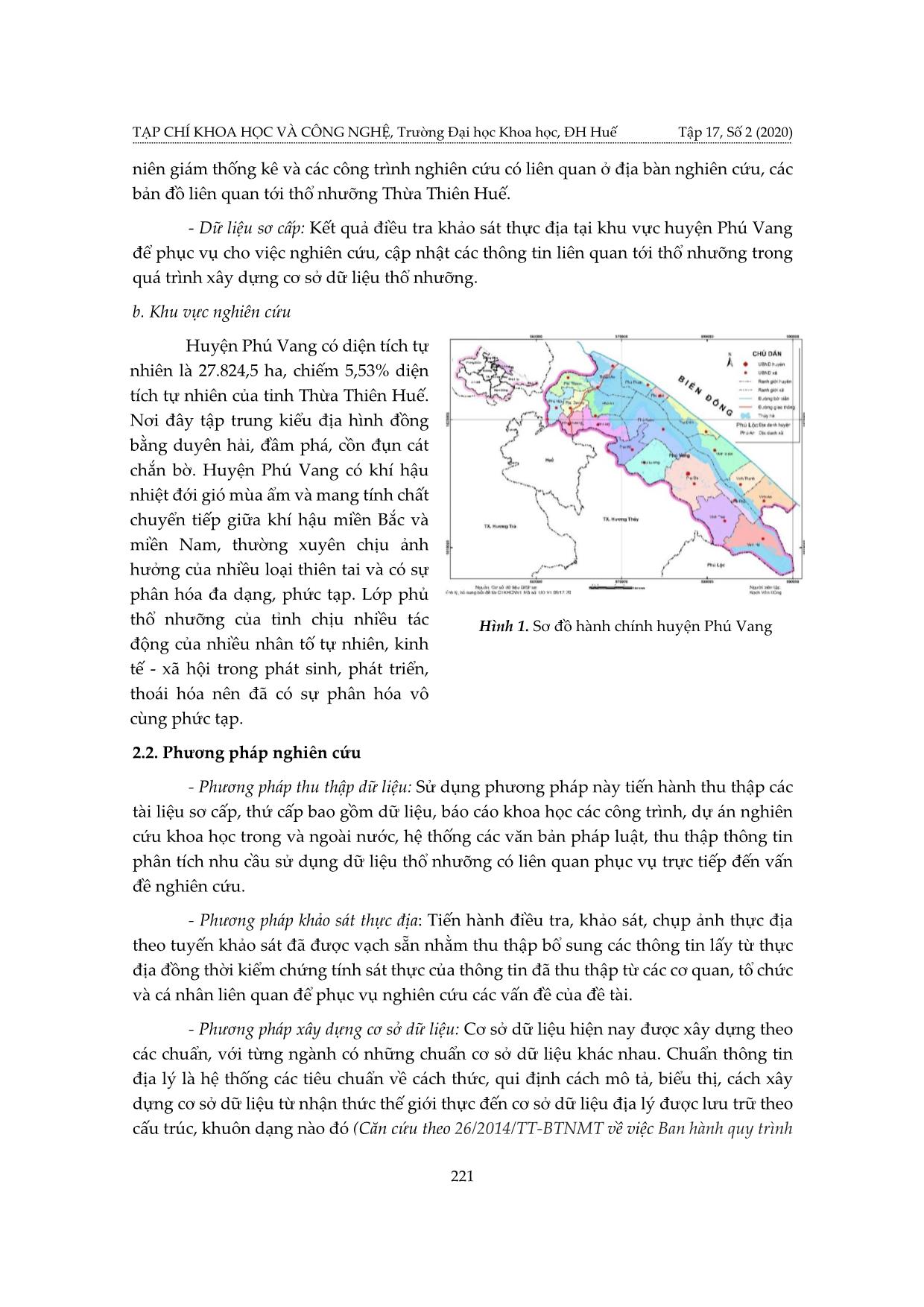 Xây dựng cơ sở dữ liệu GIS về thổ nhưỡng trường hợp nghiên cứu thí điểm tại huyện Phú Vang, tỉnh Thừa Thiên Huế trang 3