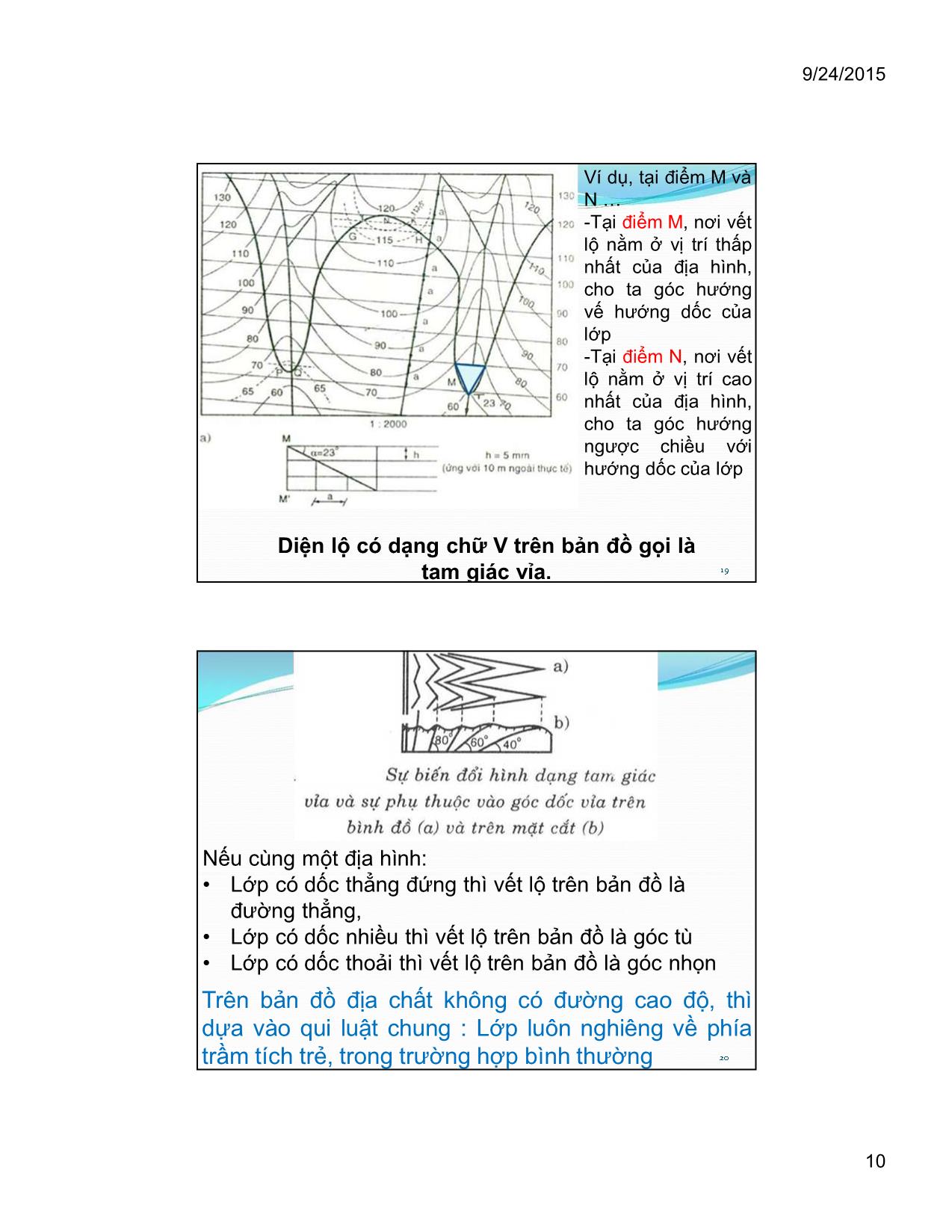 Bài giảng Bản đồ và bản đồ địa chất - Chương 6: Dạng nằm nghiêng - Nguyễn Huỳnh Thông trang 10
