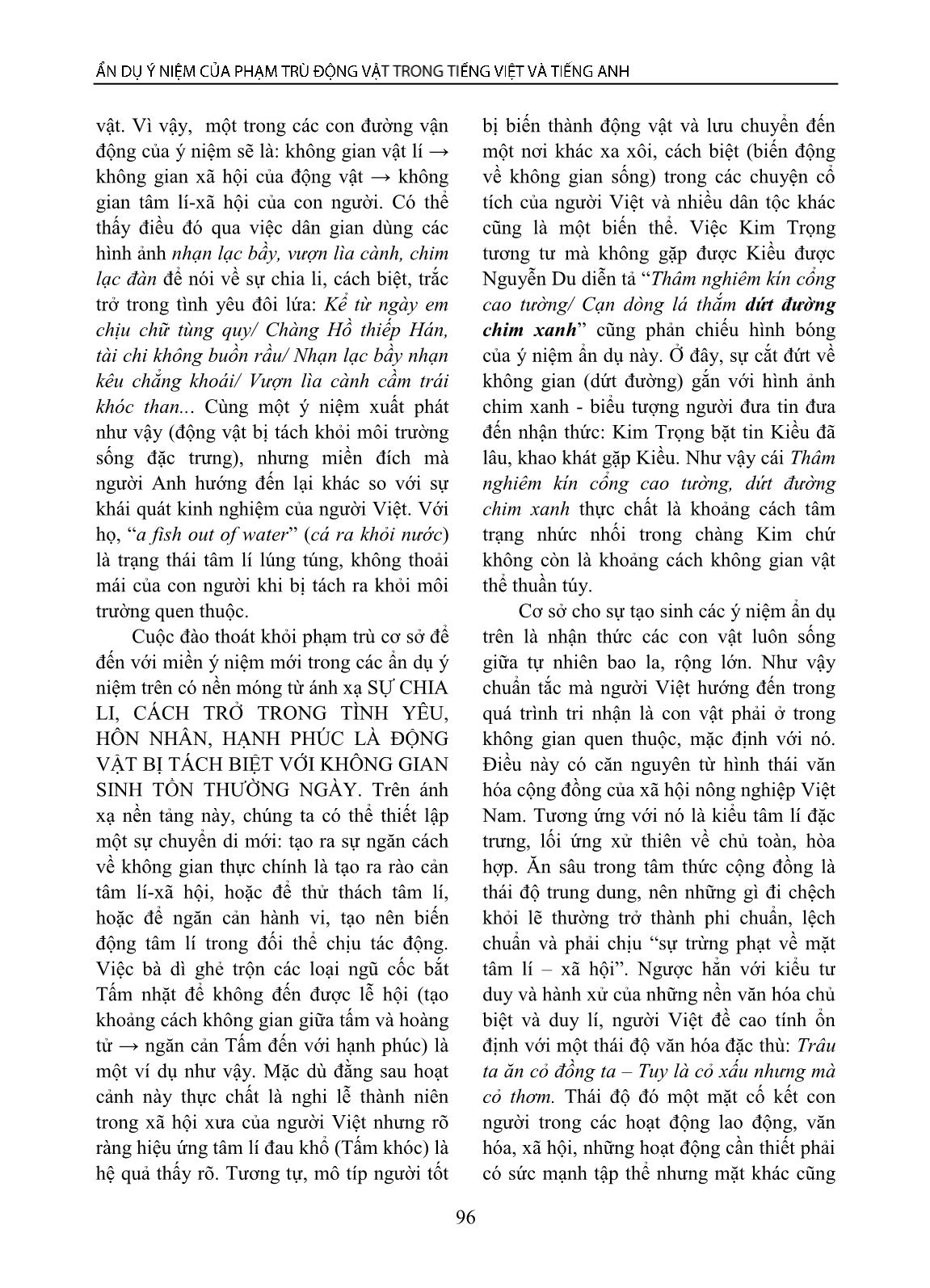 Ẩn dụ ý niệm của phạm trù động vật trong tiếng Việt và tiếng Anh trang 8