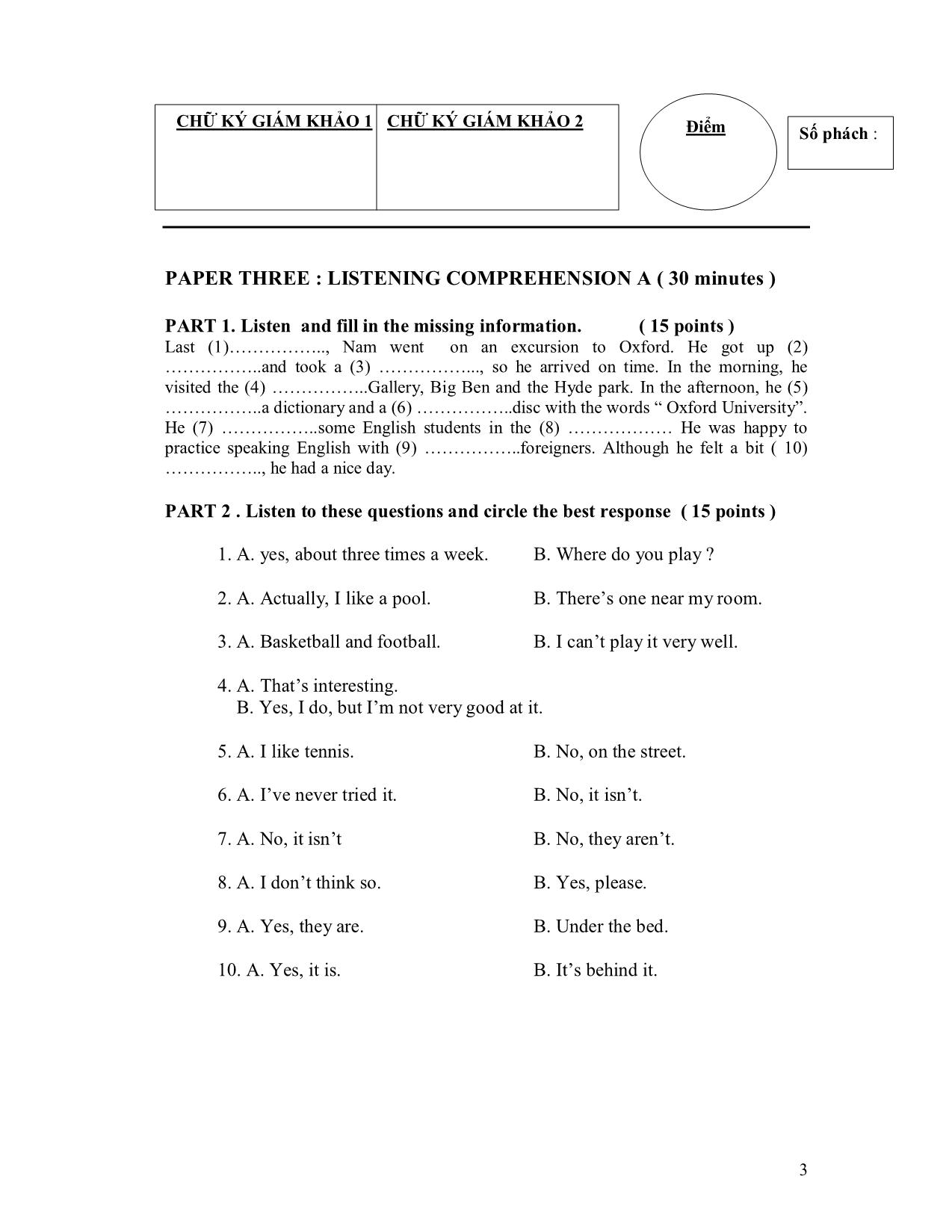 Đề thi môn viết tiếng Anh A - 2008 trang 3