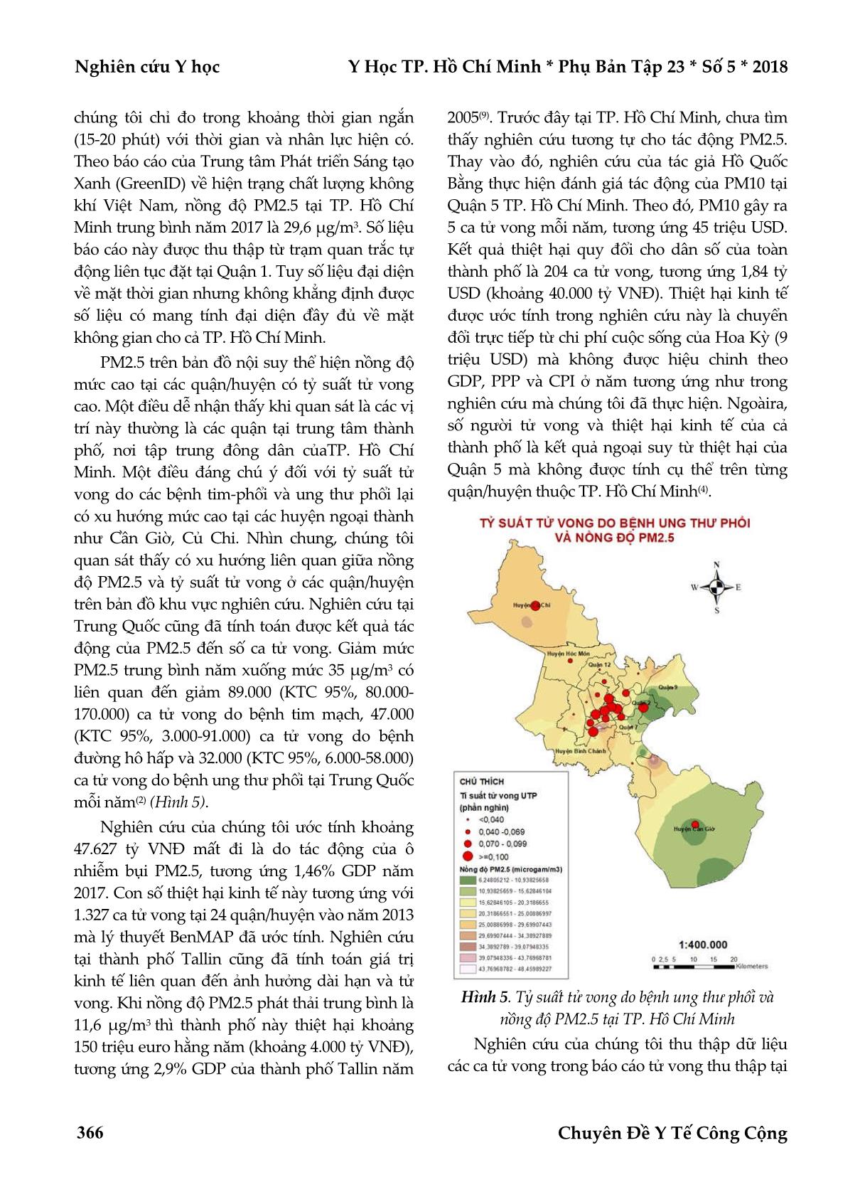 Gánh nặng tử vong và kinh tế do tác động của ô nhiễm không khí tại thành phố Hồ Chí Minh trang 6