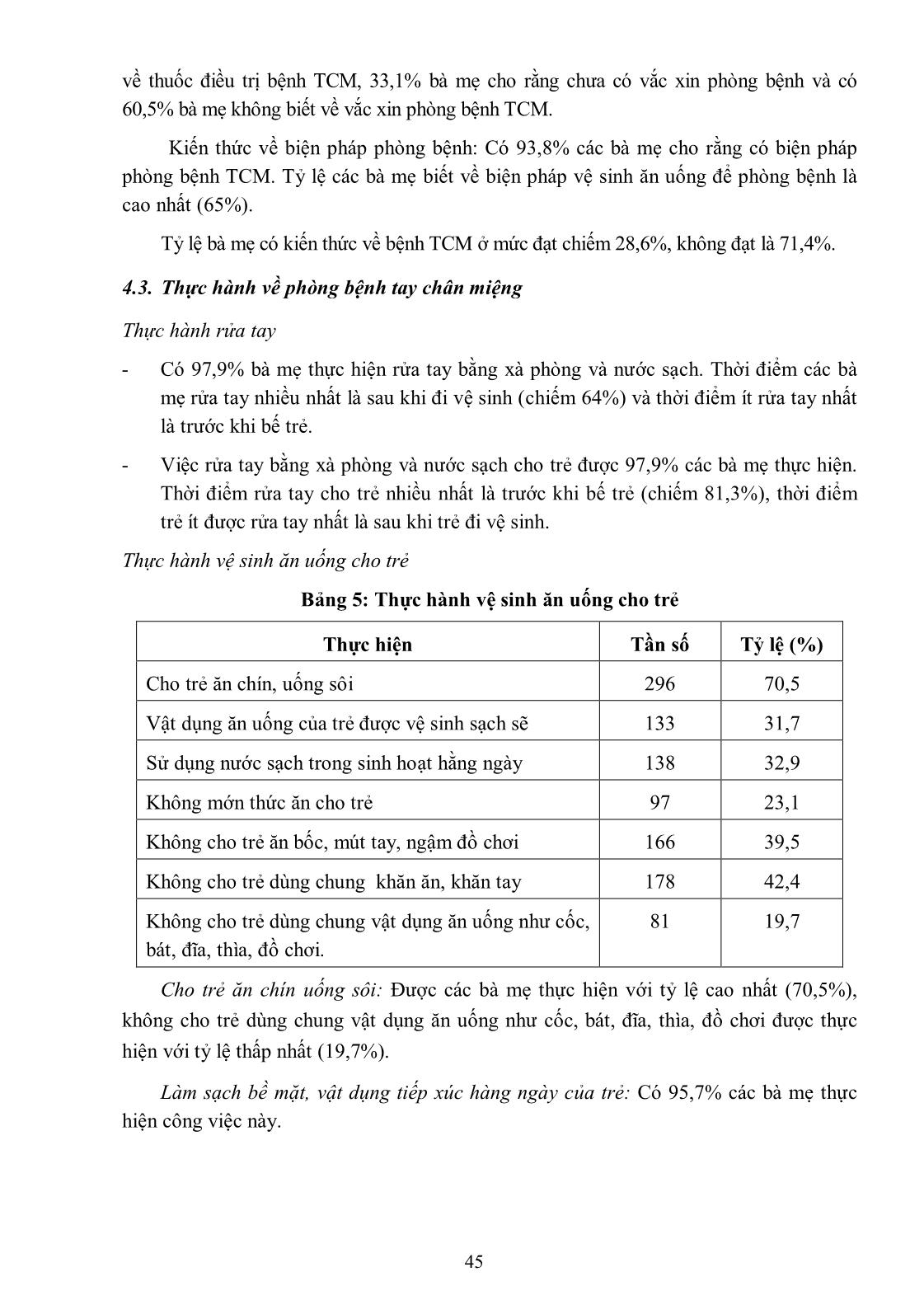 Khảo sát kiến thức, thực hành về bệnh tay chân miệng của bà mẹ chăm sóc trẻ dưới 5 tuổi tại phường Hạp Lĩnh, thành phố Bắc Ninh, năm 2013 trang 6