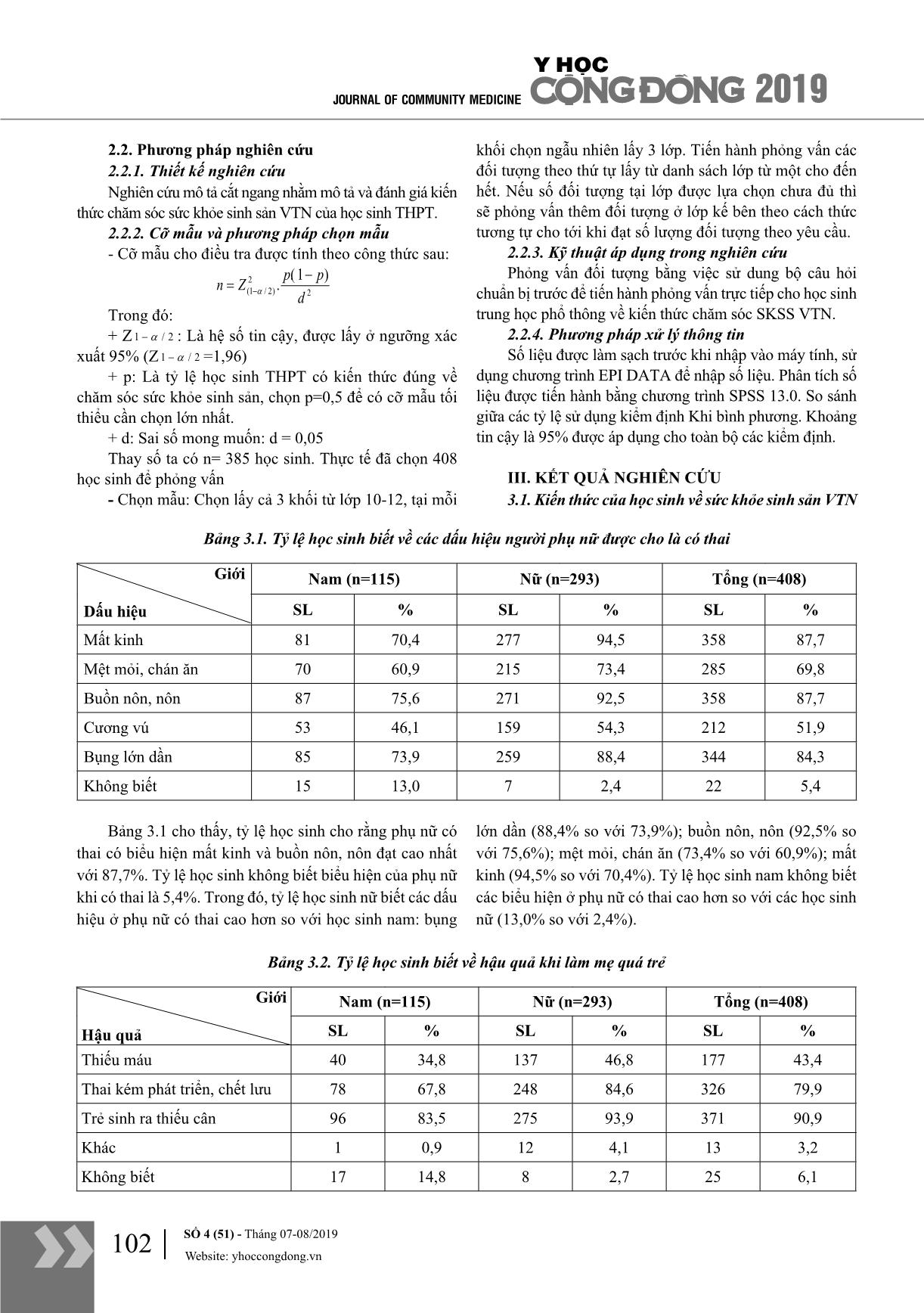 Kiến thức về chăm sóc sức khỏe sinh sản của học sinh trường trung học phổ thông Đông Thụy Anh, huyện Thái Thụy, tỉnh Thái Bình năm 2018 trang 2