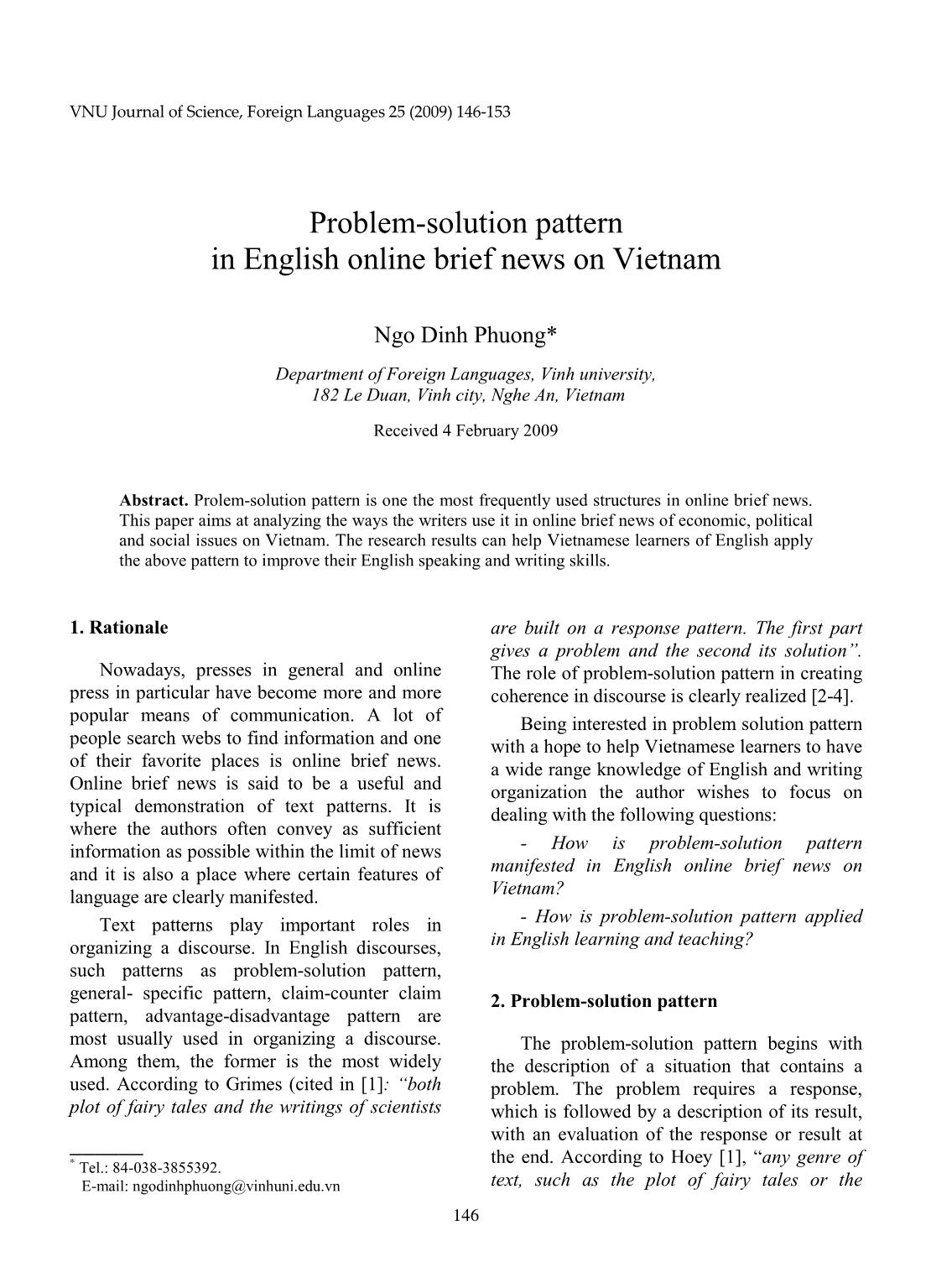 Problem - Solution pattern in English online brief news on Vietnam trang 1