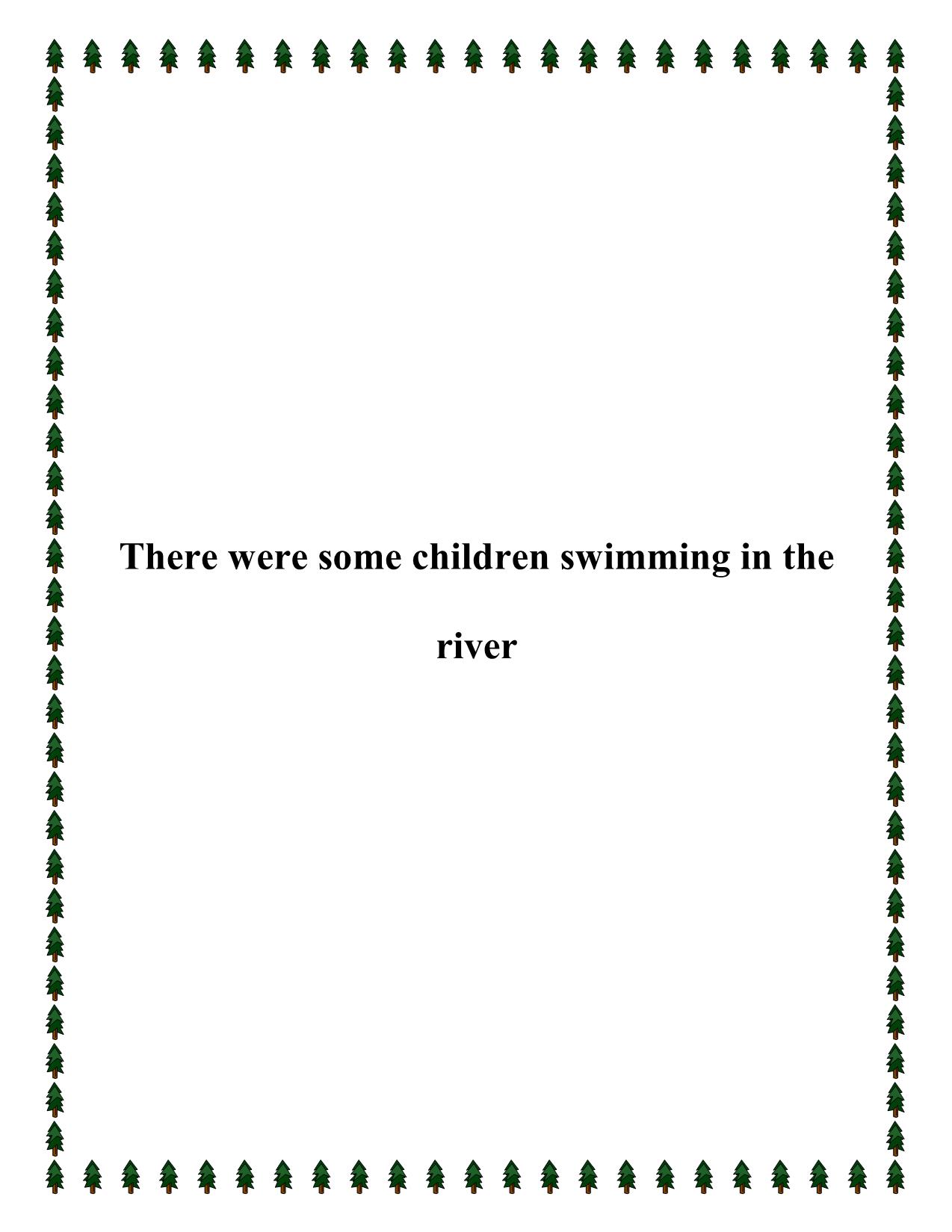 There were some children swimming in the river trang 1