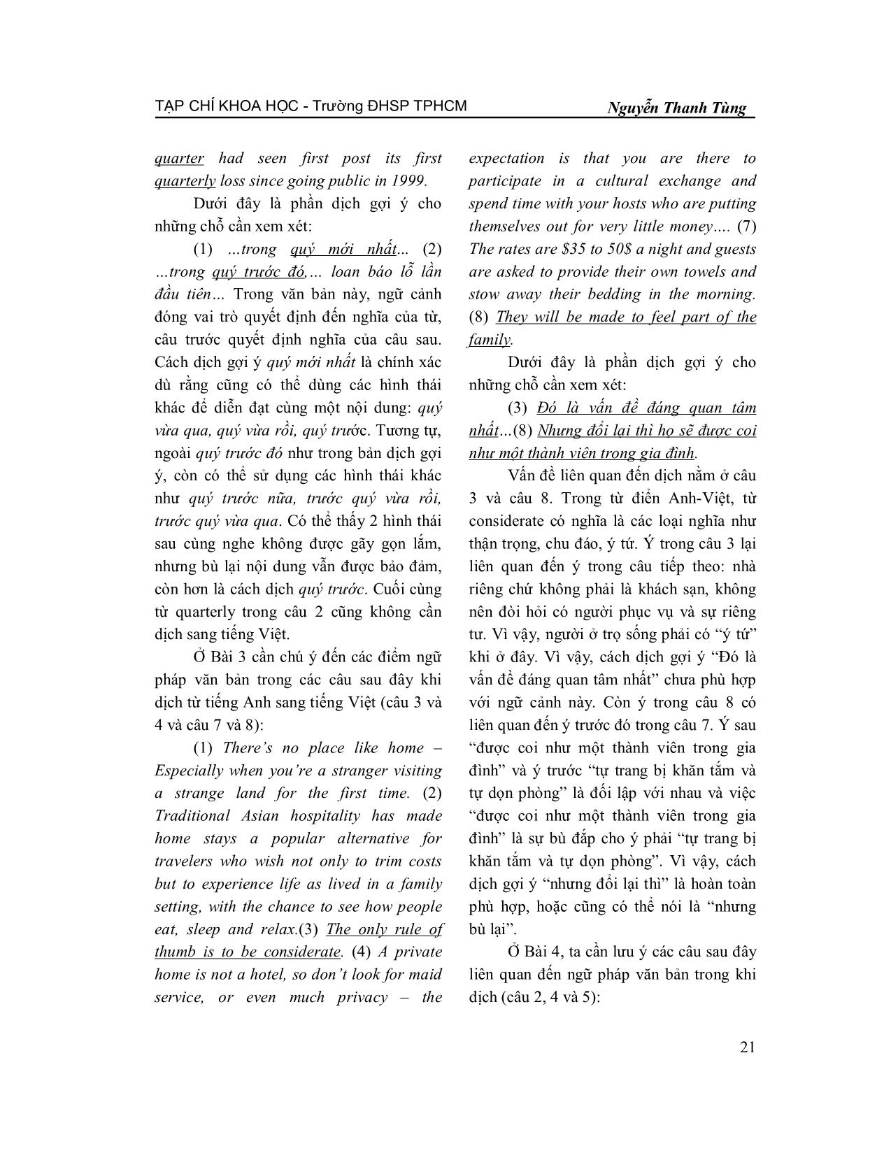 Vấn đề ngữ pháp văn bản trong biên dịch Anh - Việt và việt-anh của sinh viên khoa tiếng Anh trường đại học sư phạm Tp Hồ Chí Minh trang 6