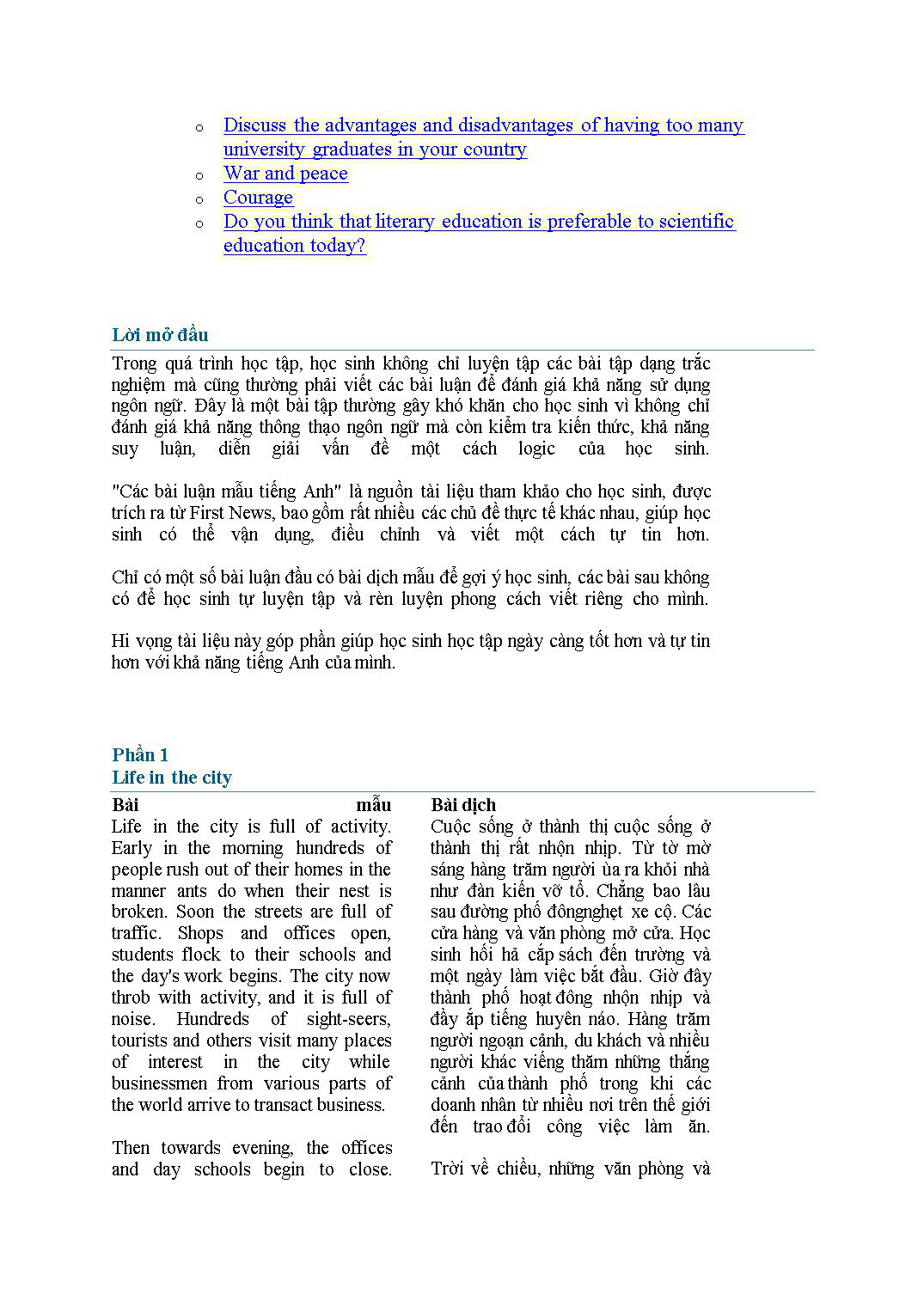 Các bài luận mẫu tiếng Anh trang 3
