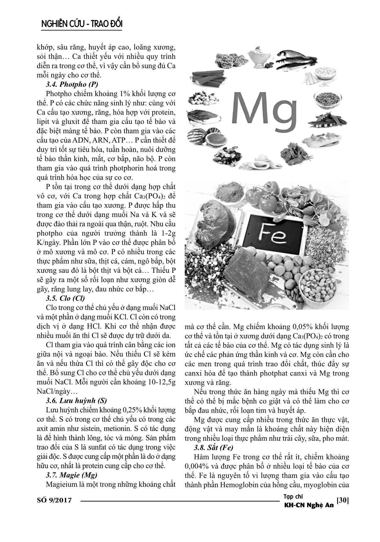 Vai trò của khoáng chất đối với cơ thể con ngườ trang 4