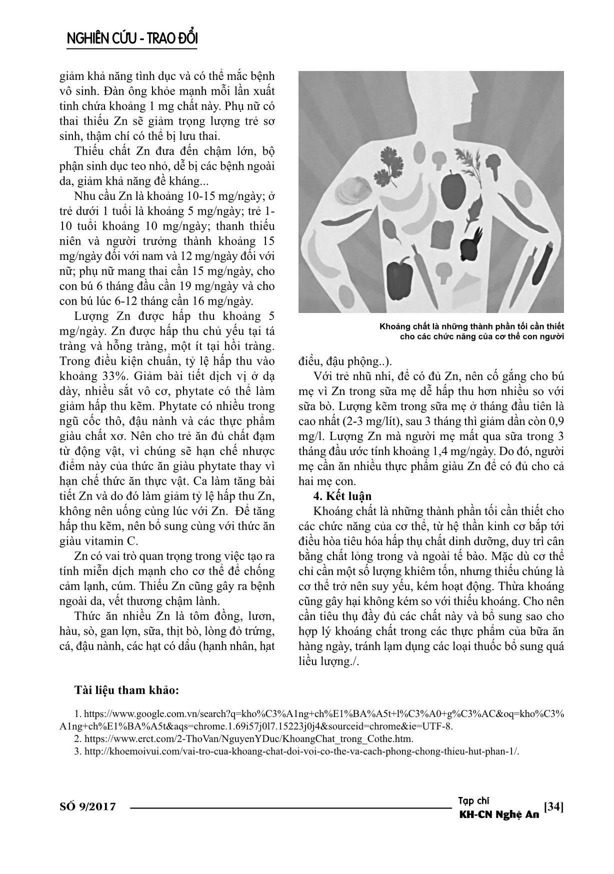 Vai trò của khoáng chất đối với cơ thể con ngườ trang 8