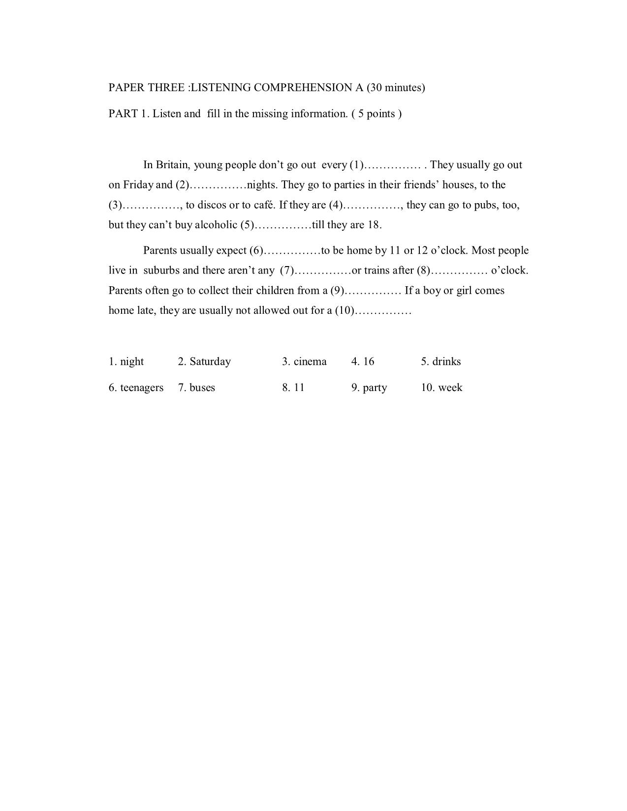 Đề thi môn nghe tiếng Anh B2 - 2009 trang 3